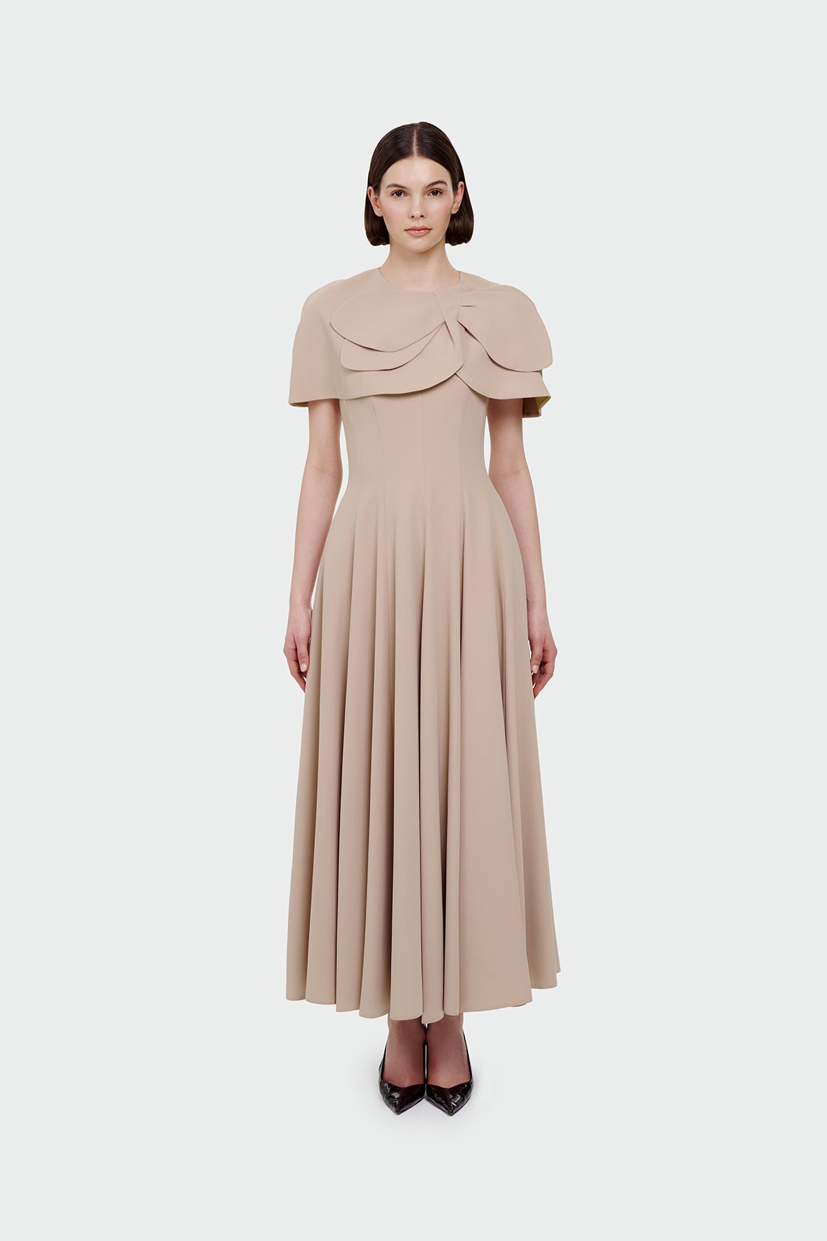 Bolero Detailed Strapless Flared Skirt Evening Dress