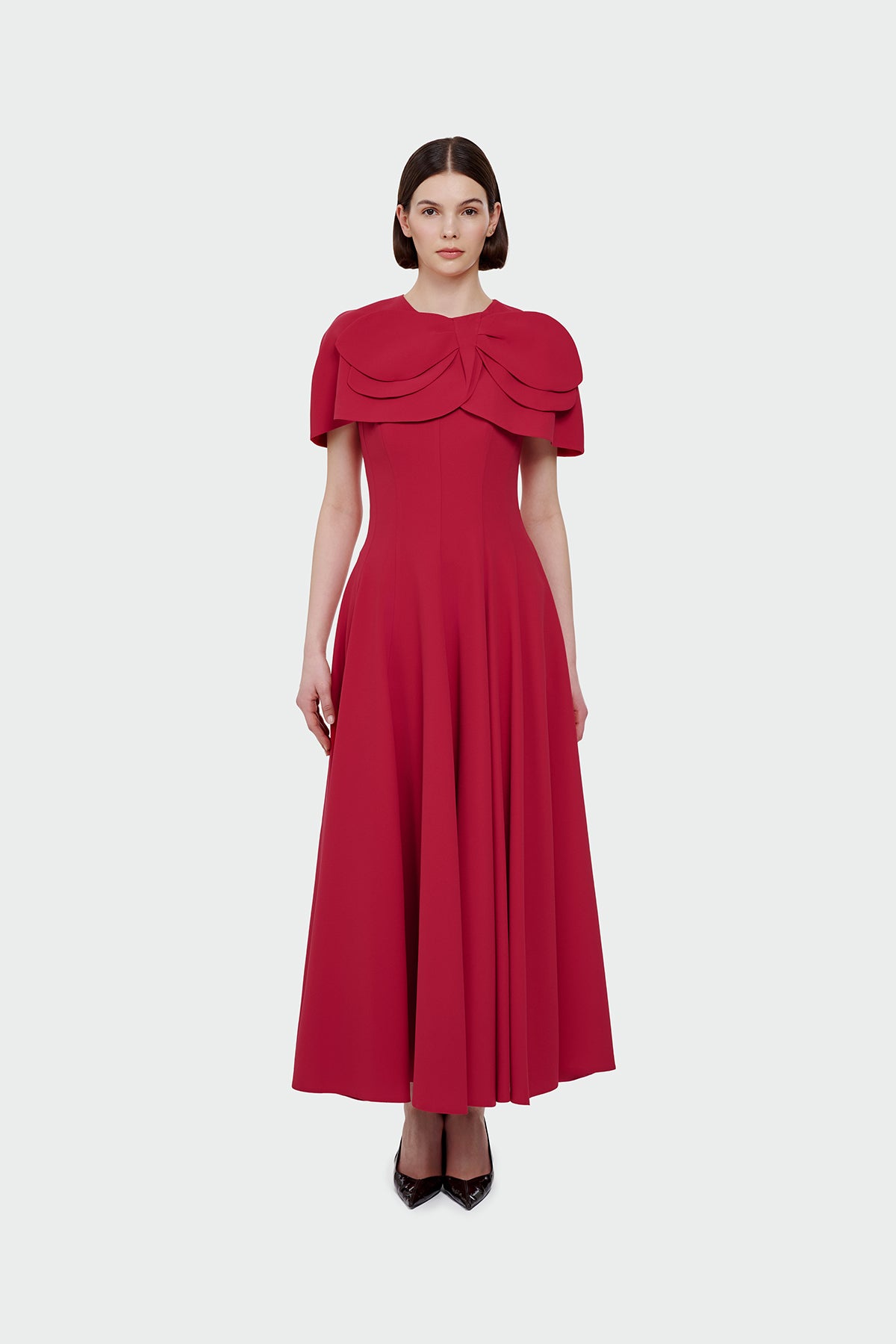 Bolero Detailed Strapless Flared Skirt Evening Dress