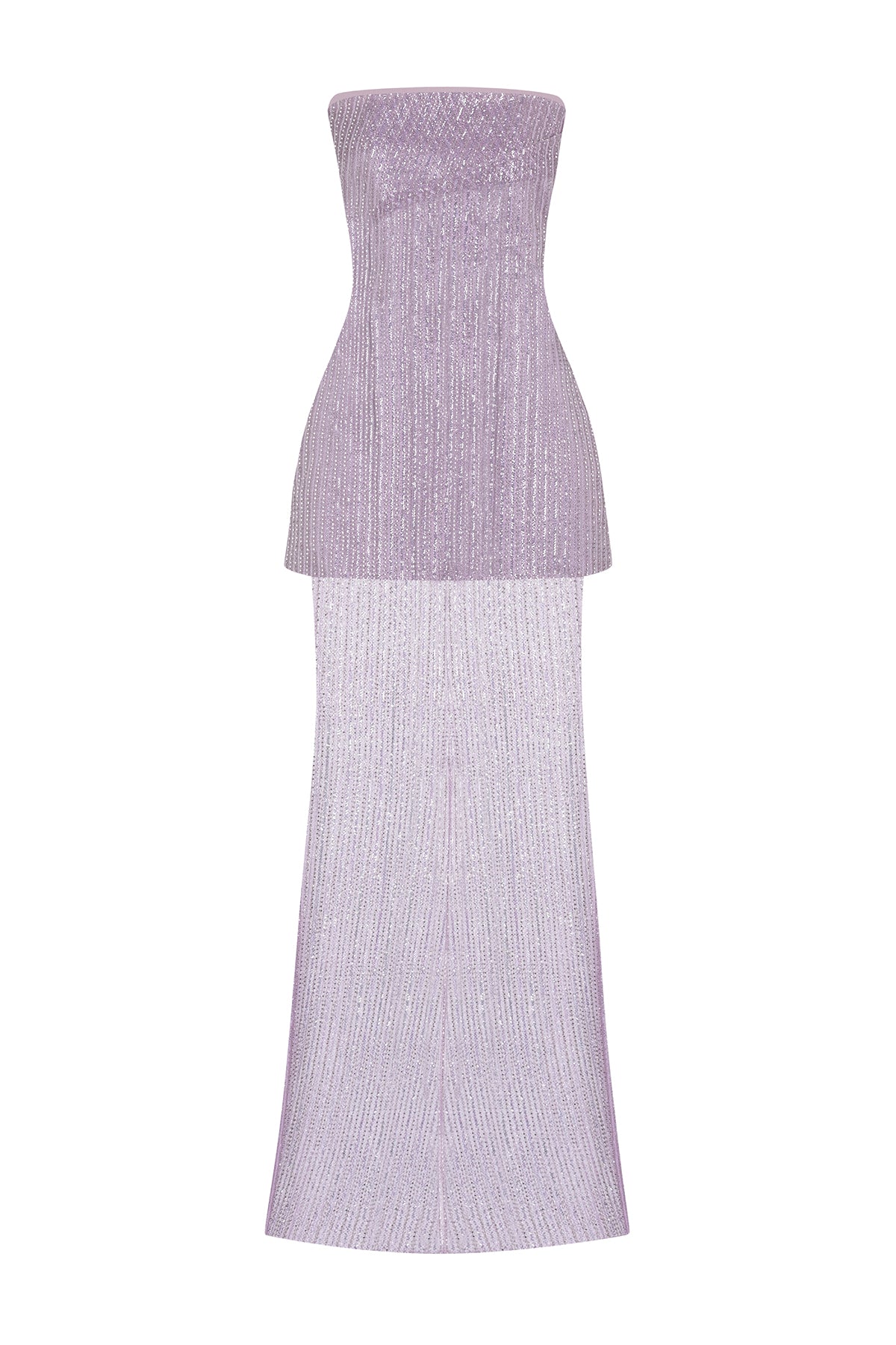 Straplez Taş Payet İşlemeli Takım Abiye Elbise