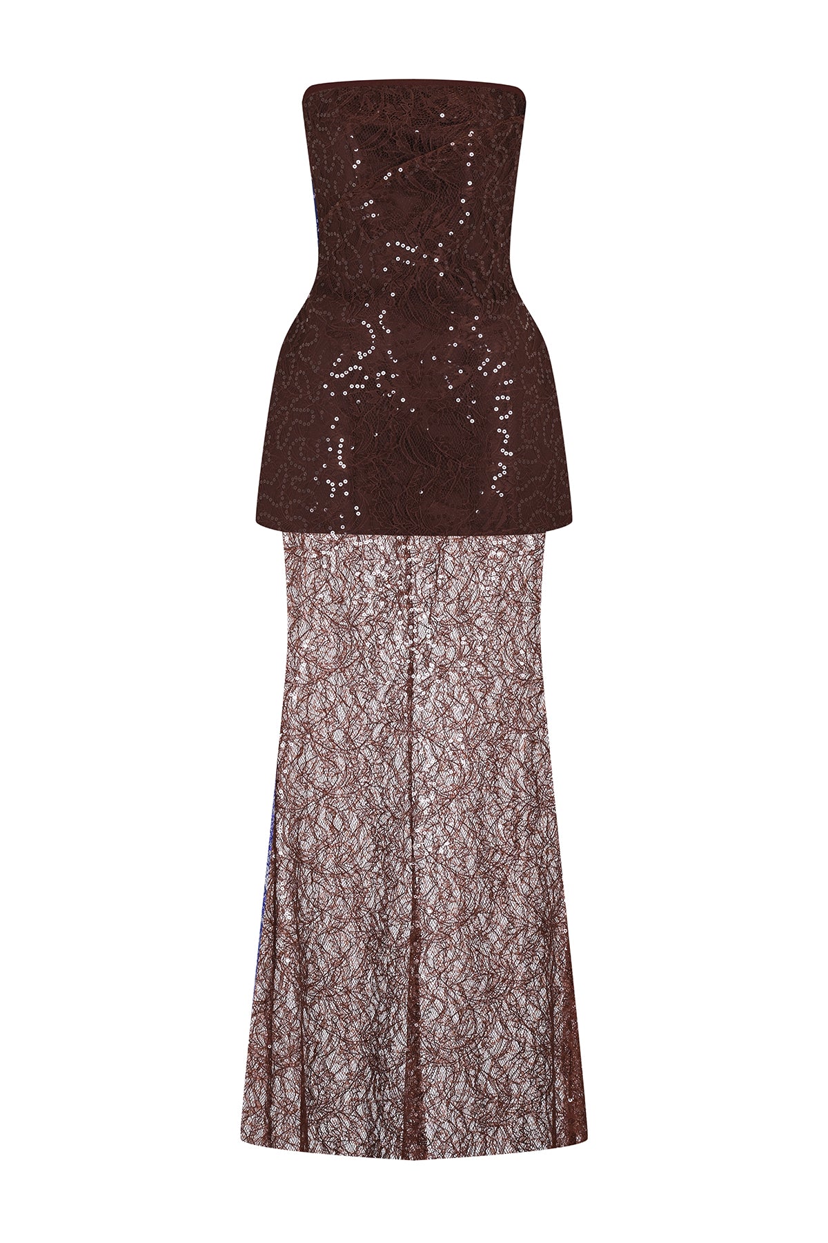 Strapless Stone and Sequin Embroidered Evening Dress Set