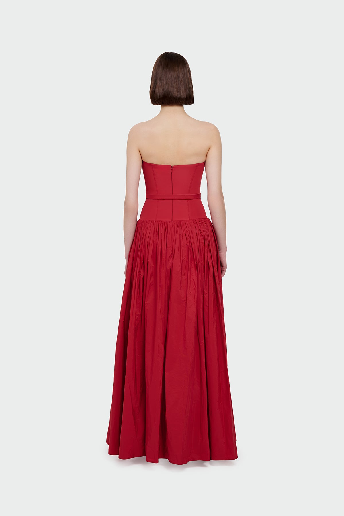 Beli Kemerli Straplez Abiye Elbise