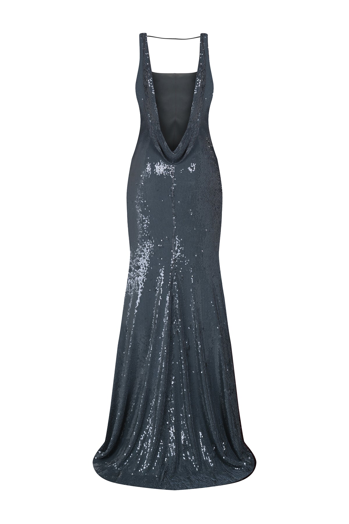 Pul Payet İşlemeli Askılı Abiye Elbise