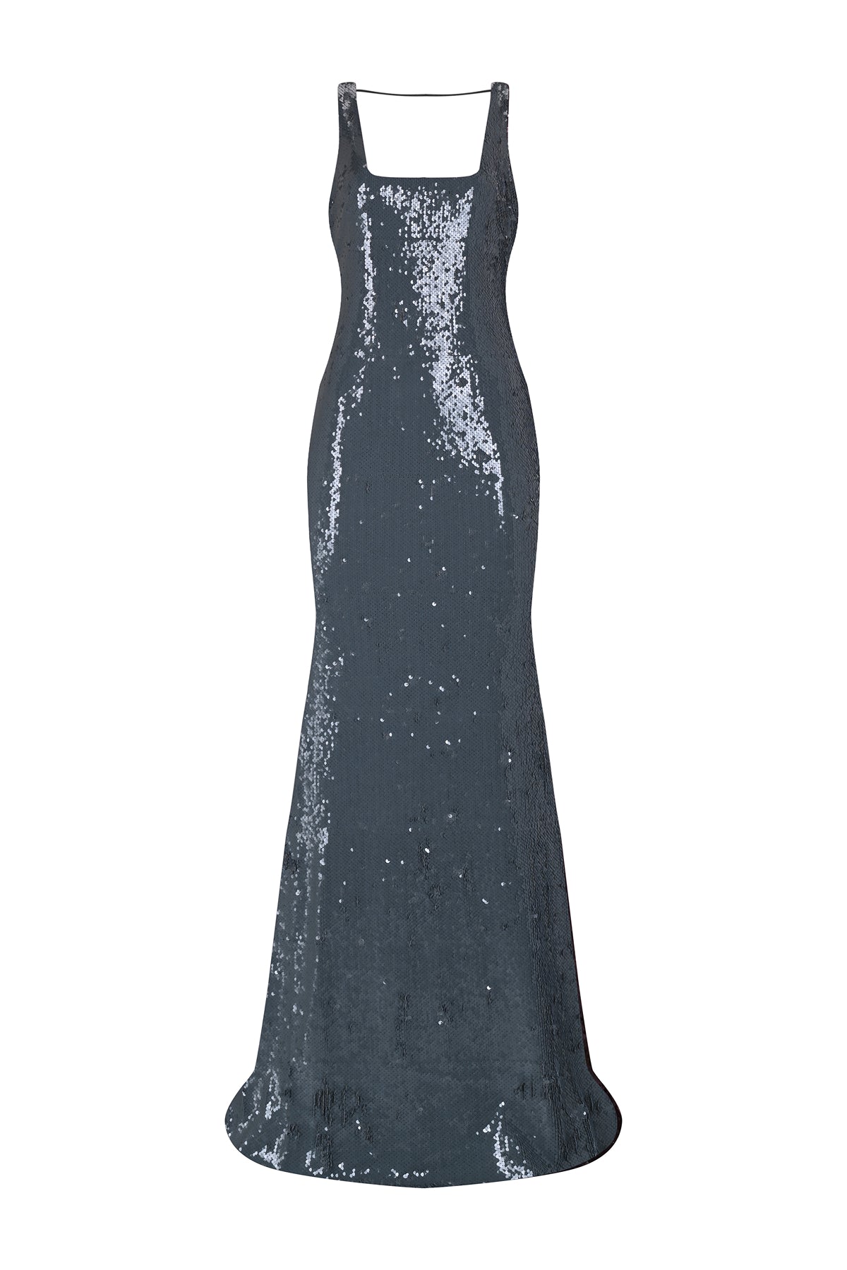 Pul Payet İşlemeli Askılı Abiye Elbise