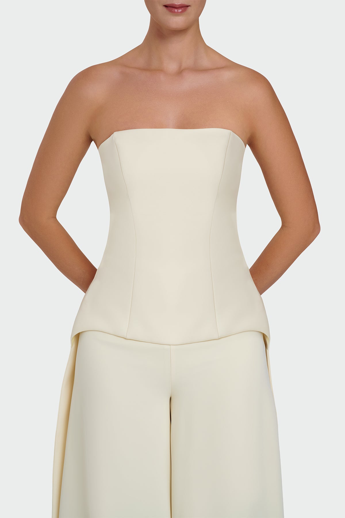 Strapless Tail Detailed Evening Dress Set