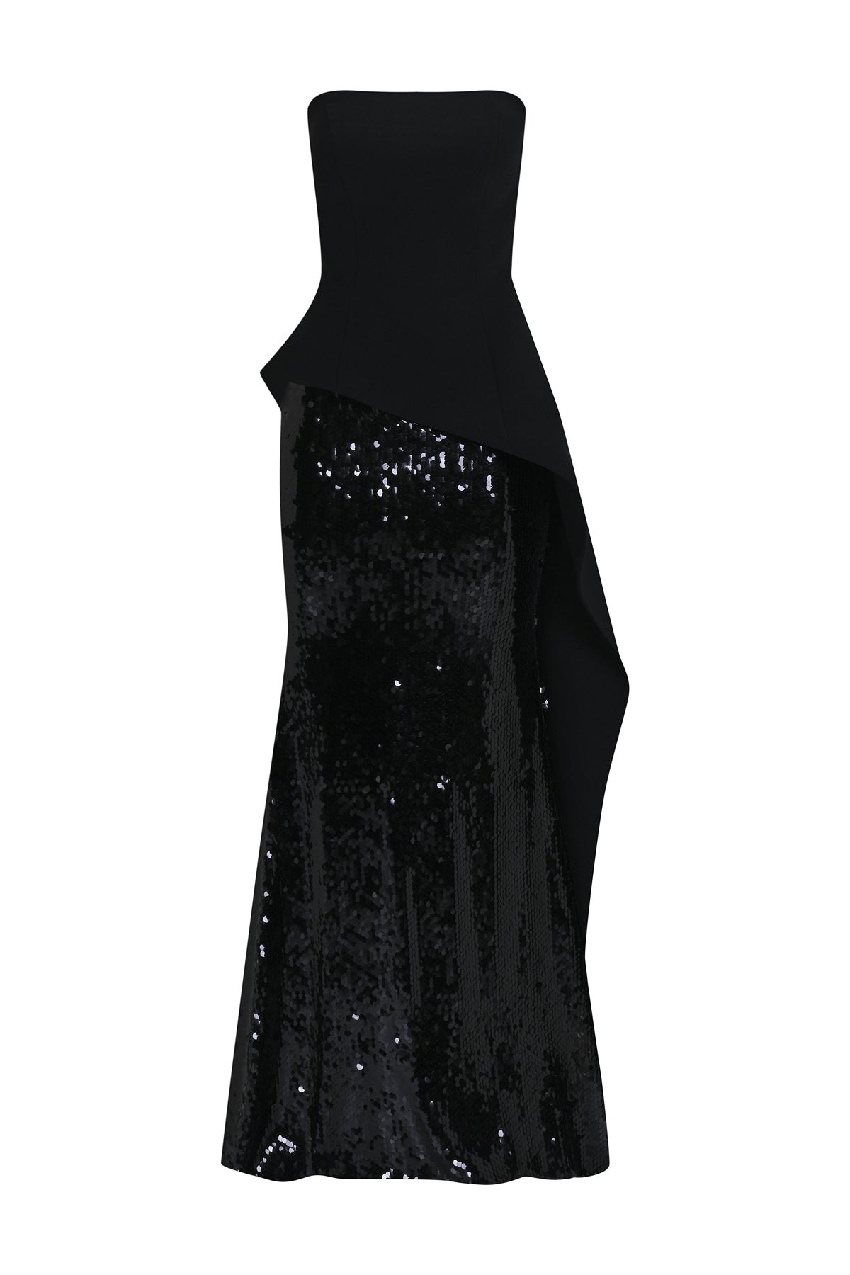 Pul Payet İşlemeli Straplez Krep Abiye Takım