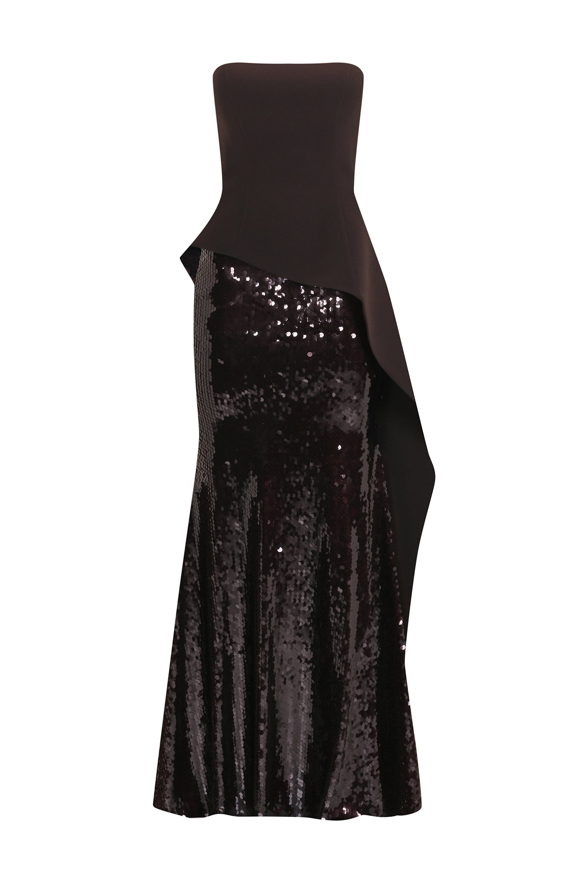 Pul Payet İşlemeli Straplez Krep Abiye Takım