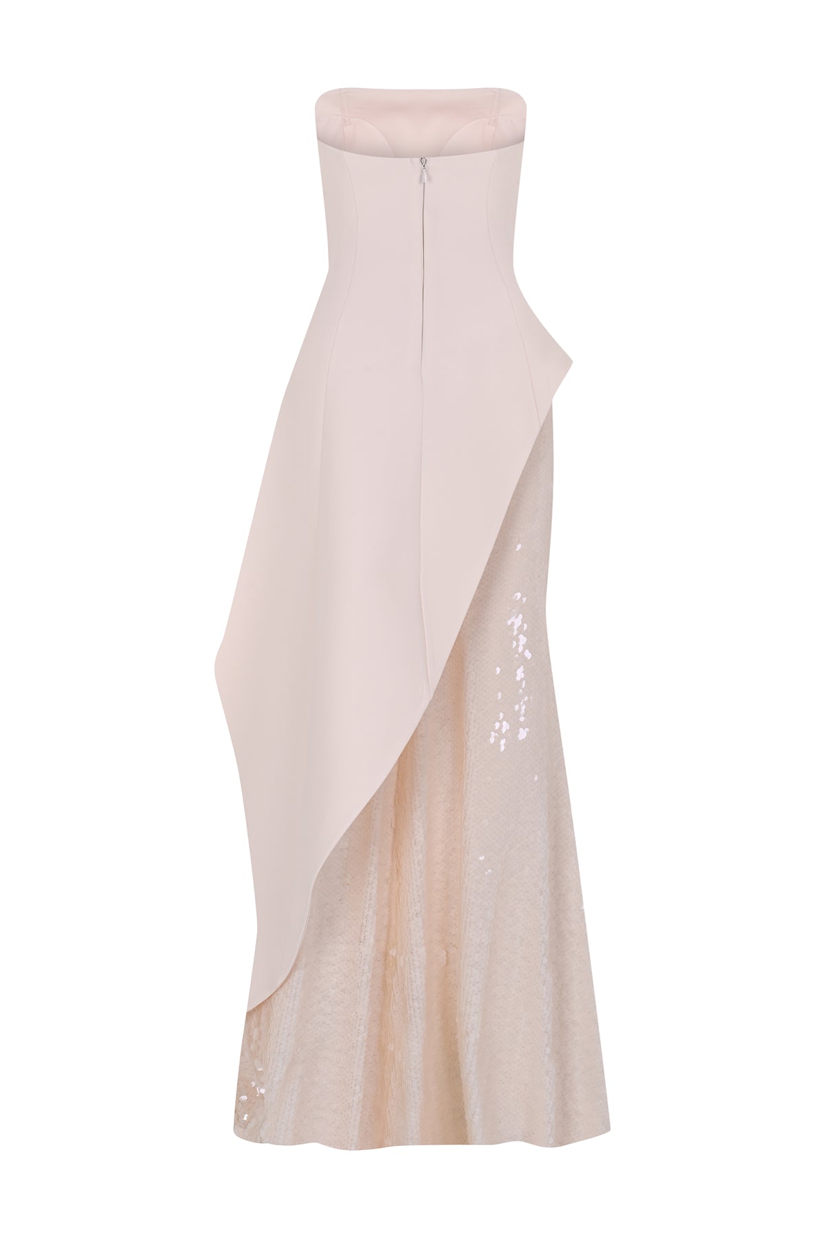 Pul Payet İşlemeli Straplez Krep Abiye Takım