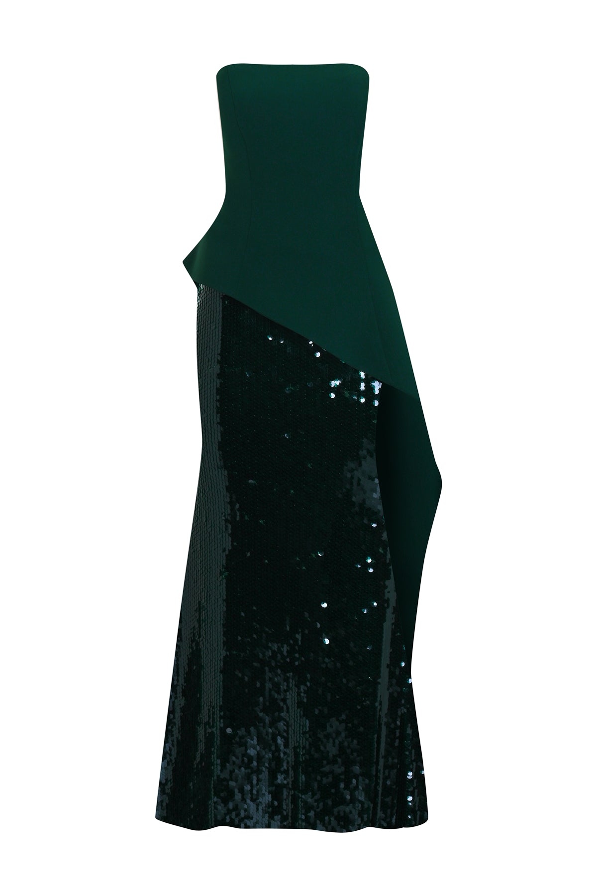 Pul Payet İşlemeli Straplez Krep Abiye Takım