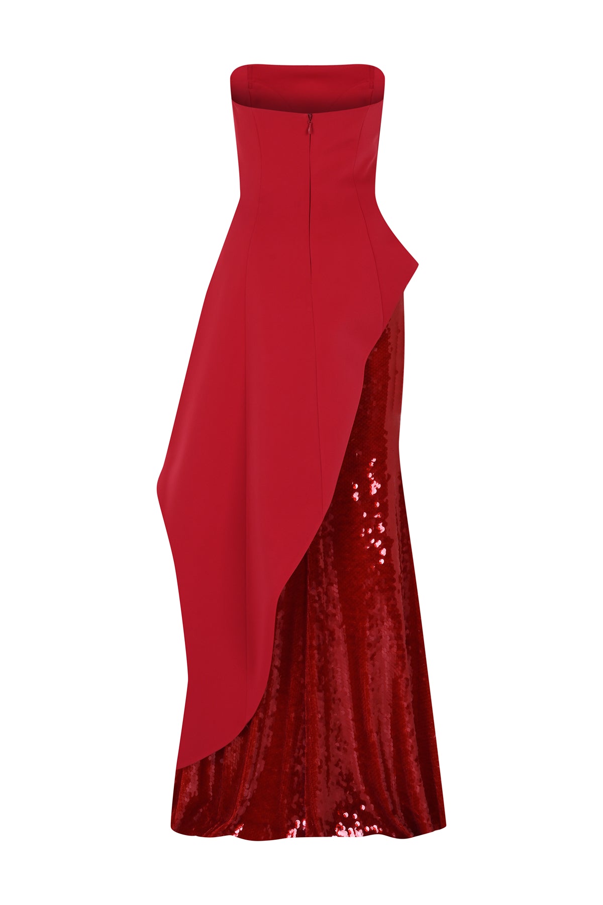 Pul Payet İşlemeli Straplez Krep Abiye Takım