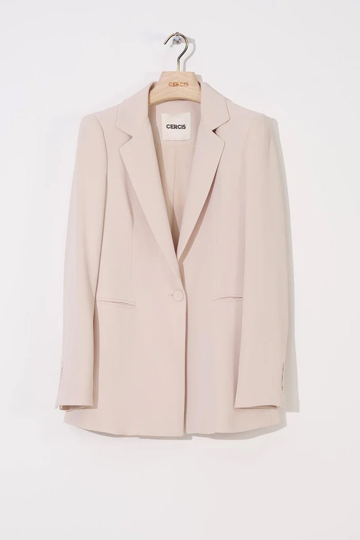 Crepe Single Button Blazer Women's Jacket Set