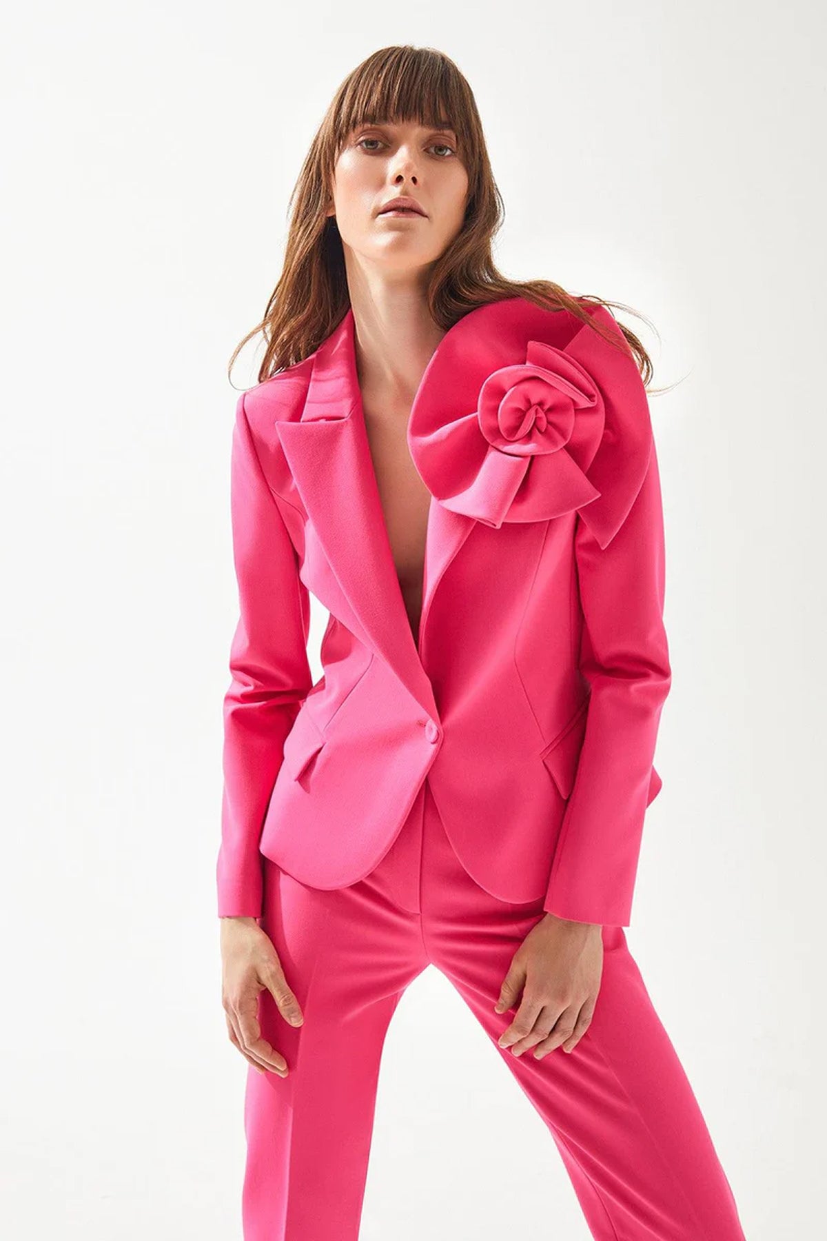 Drape Gül Detaylı Kadın Blazer Ceket