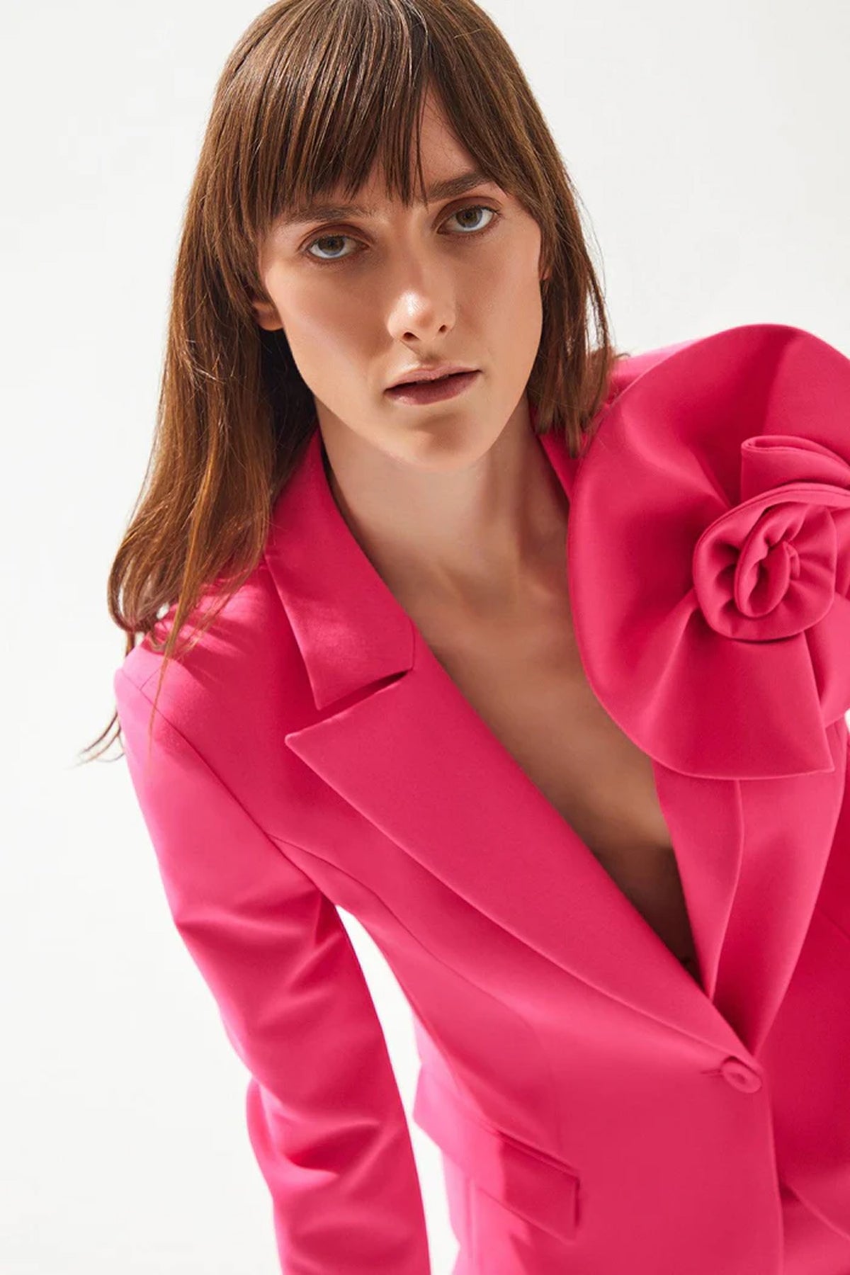 Drape Gül Detaylı Kadın Blazer Ceket