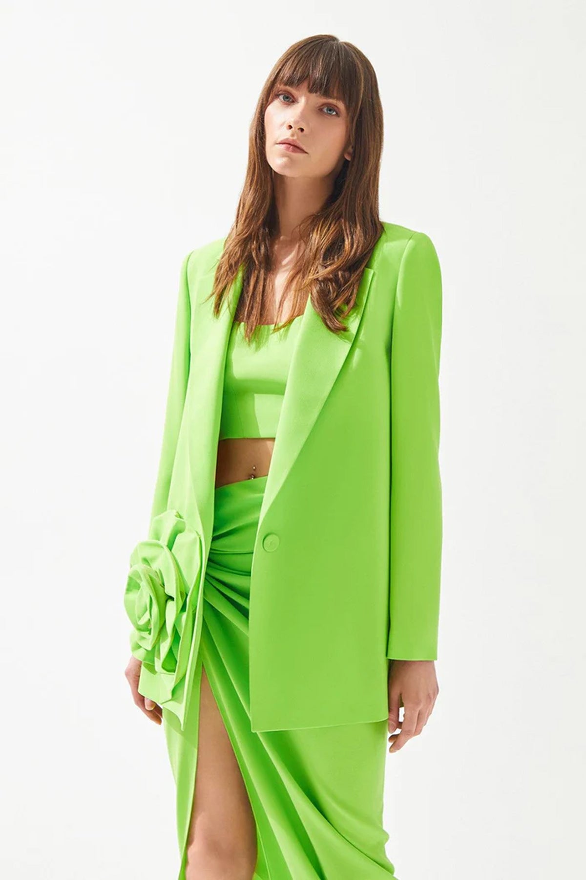 Rose Applique Oversize Women's Jacket