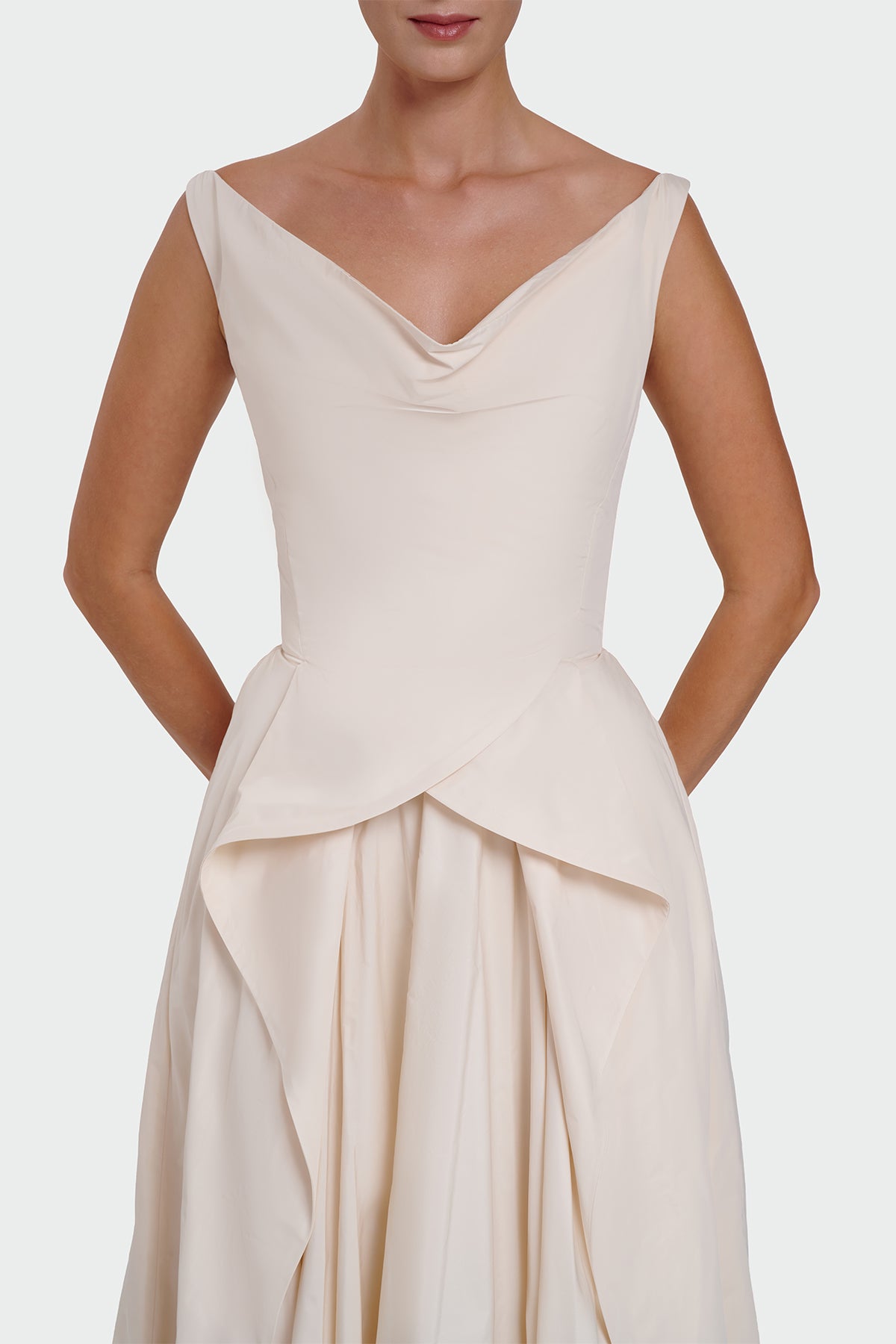 Asymmetric Waist Detail Evening Dress