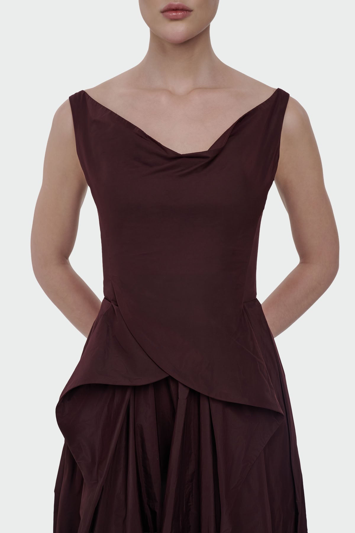 Asymmetric Waist Detail Evening Dress