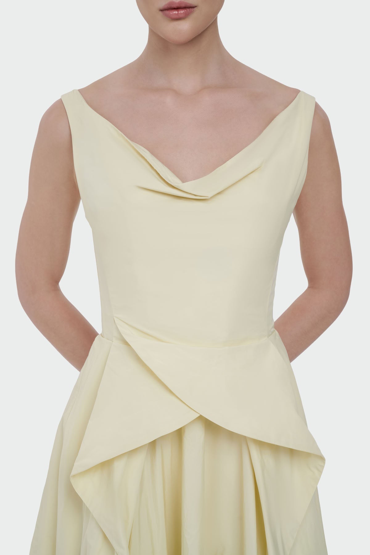 Asymmetric Waist Detail Evening Dress