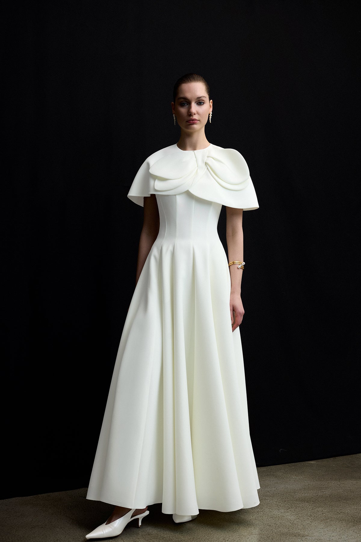 Bolero Detaylı Straplez Kloş Etek Abiye Elbise