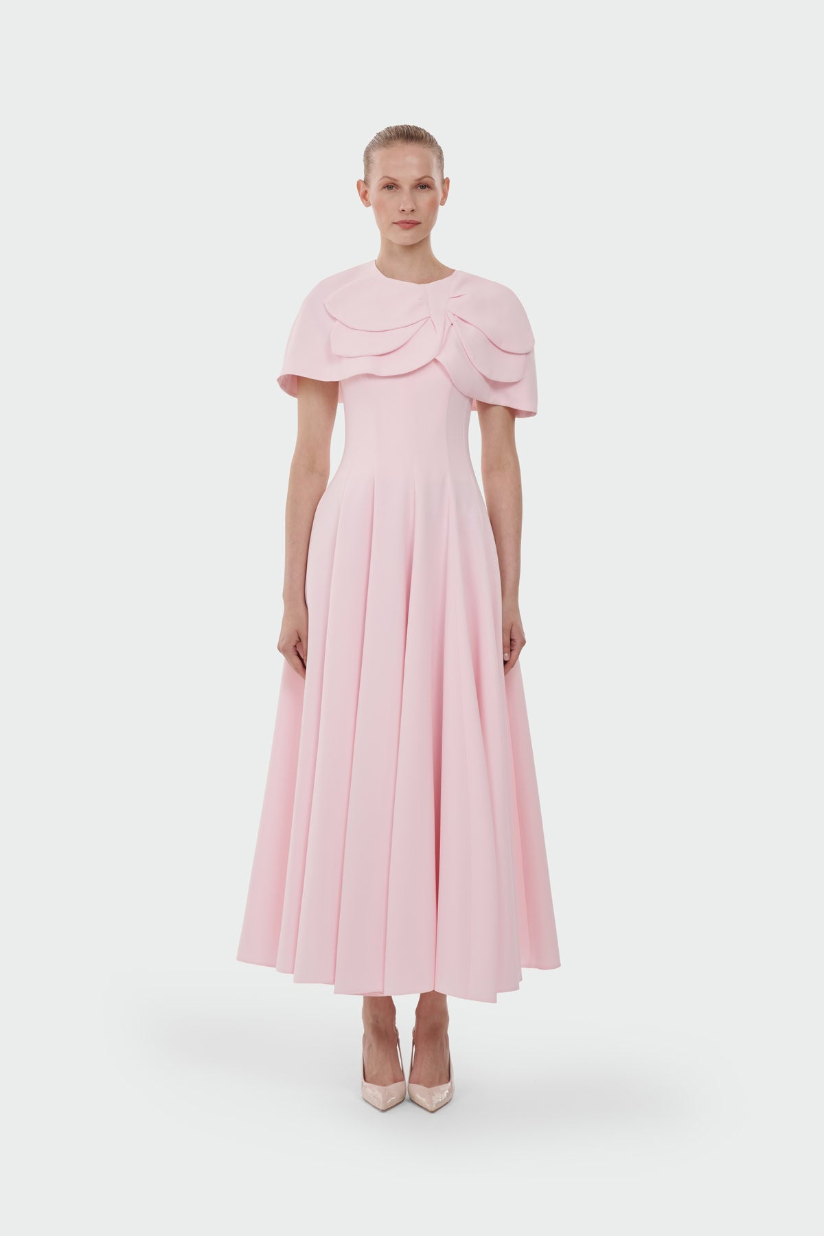 Bolero Detailed Strapless Flared Skirt Evening Dress