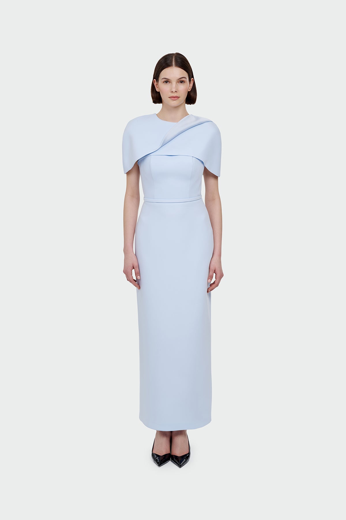Long Evening Dress with Bolero Detail