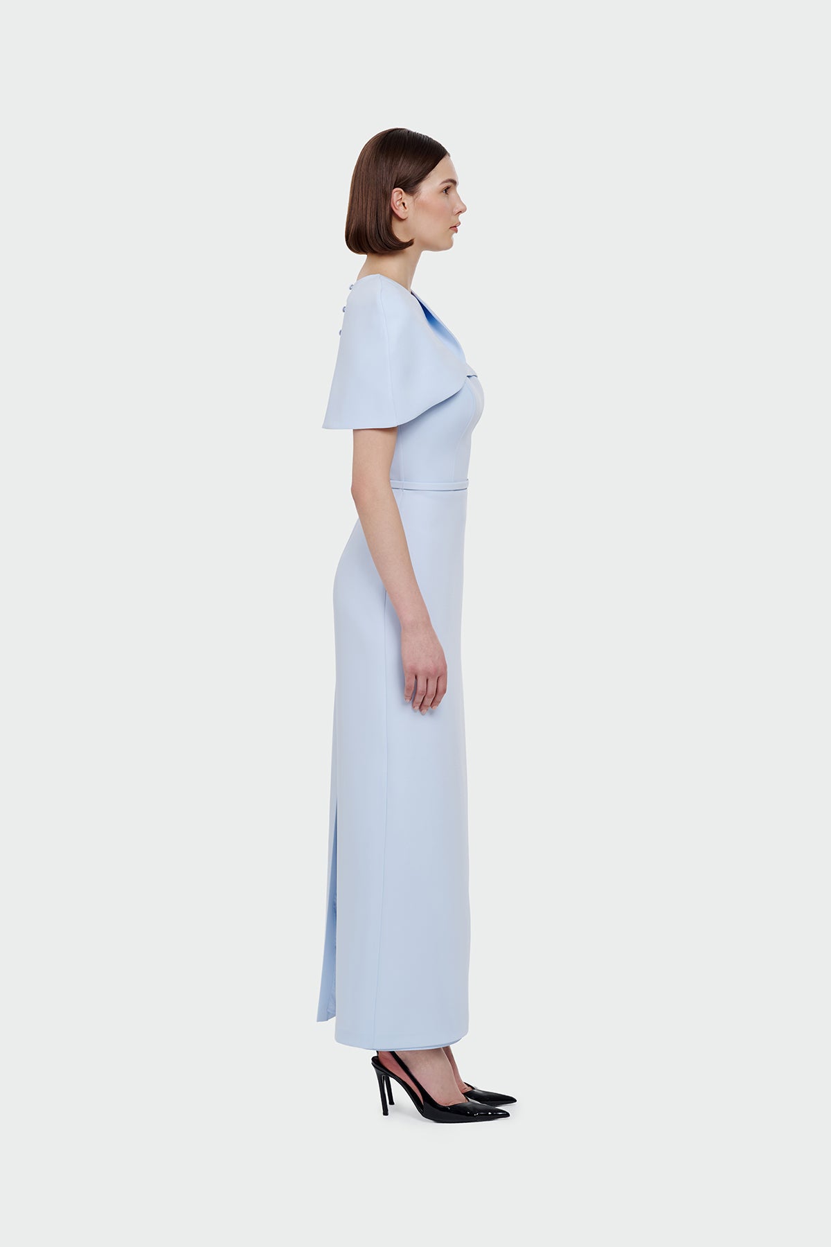 Long Evening Dress with Bolero Detail