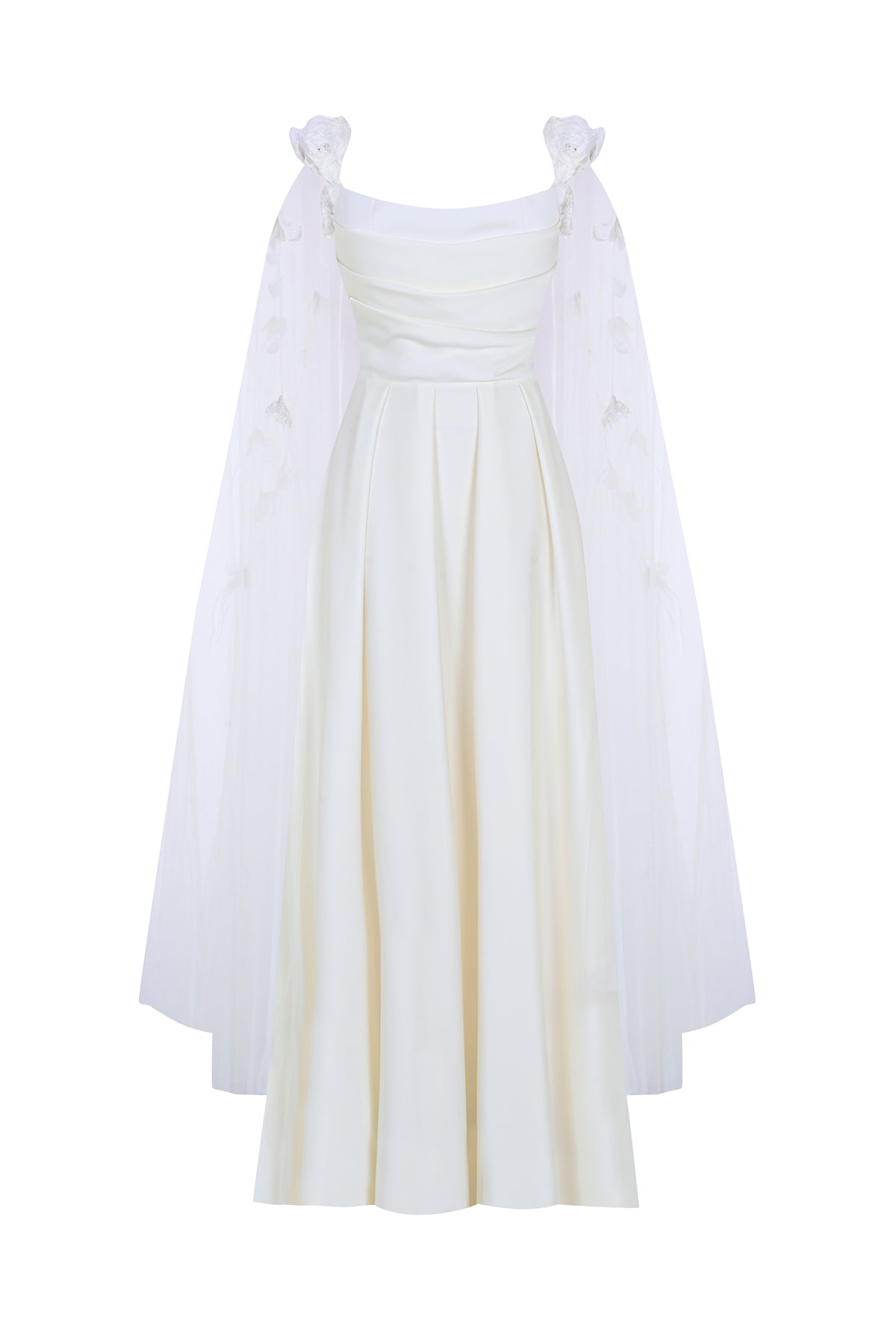 Floral Embroidered Chiffon Sleeve Long Evening Dress