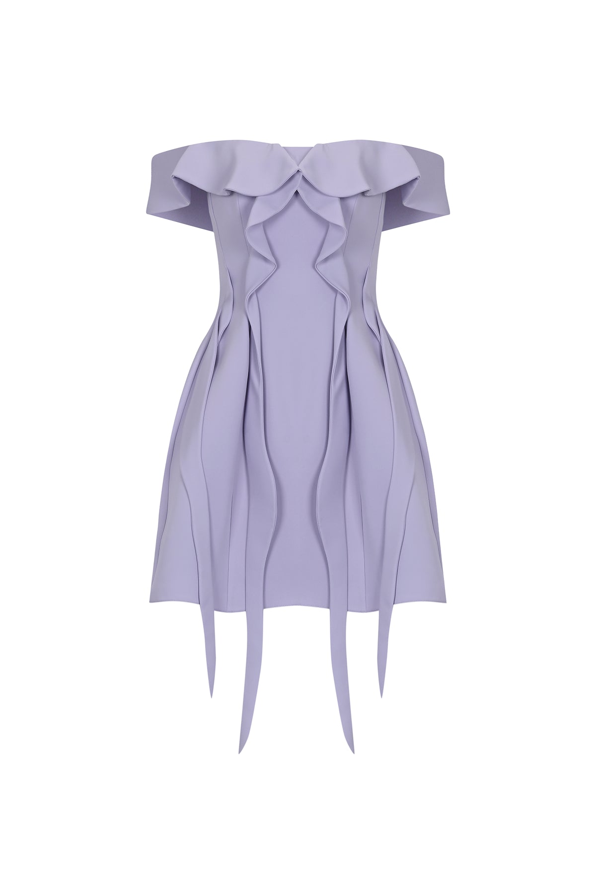 Off Shoulder Flounce Mini Evening Dress