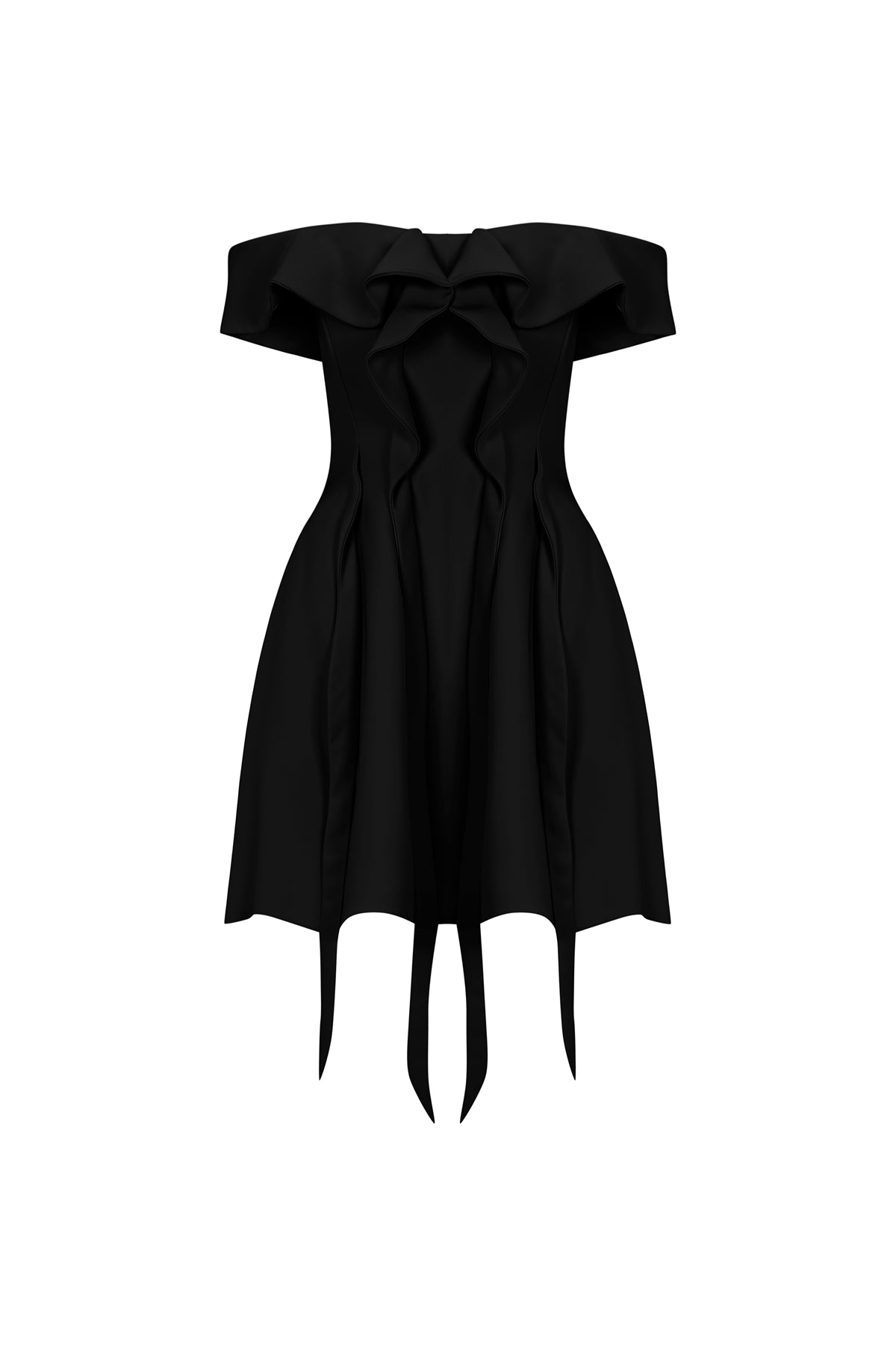 Off Shoulder Flounce Mini Evening Dress