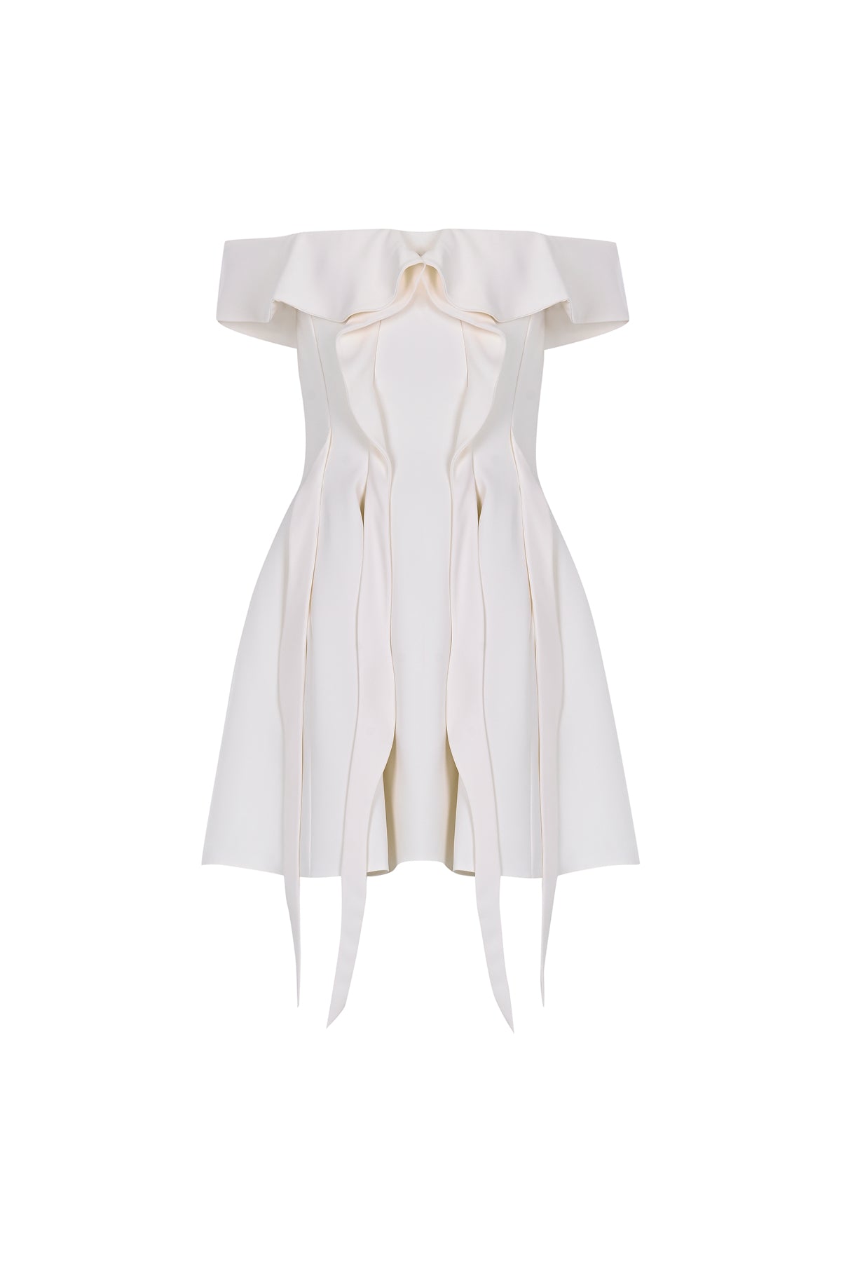 Off Shoulder Flounce Mini Evening Dress