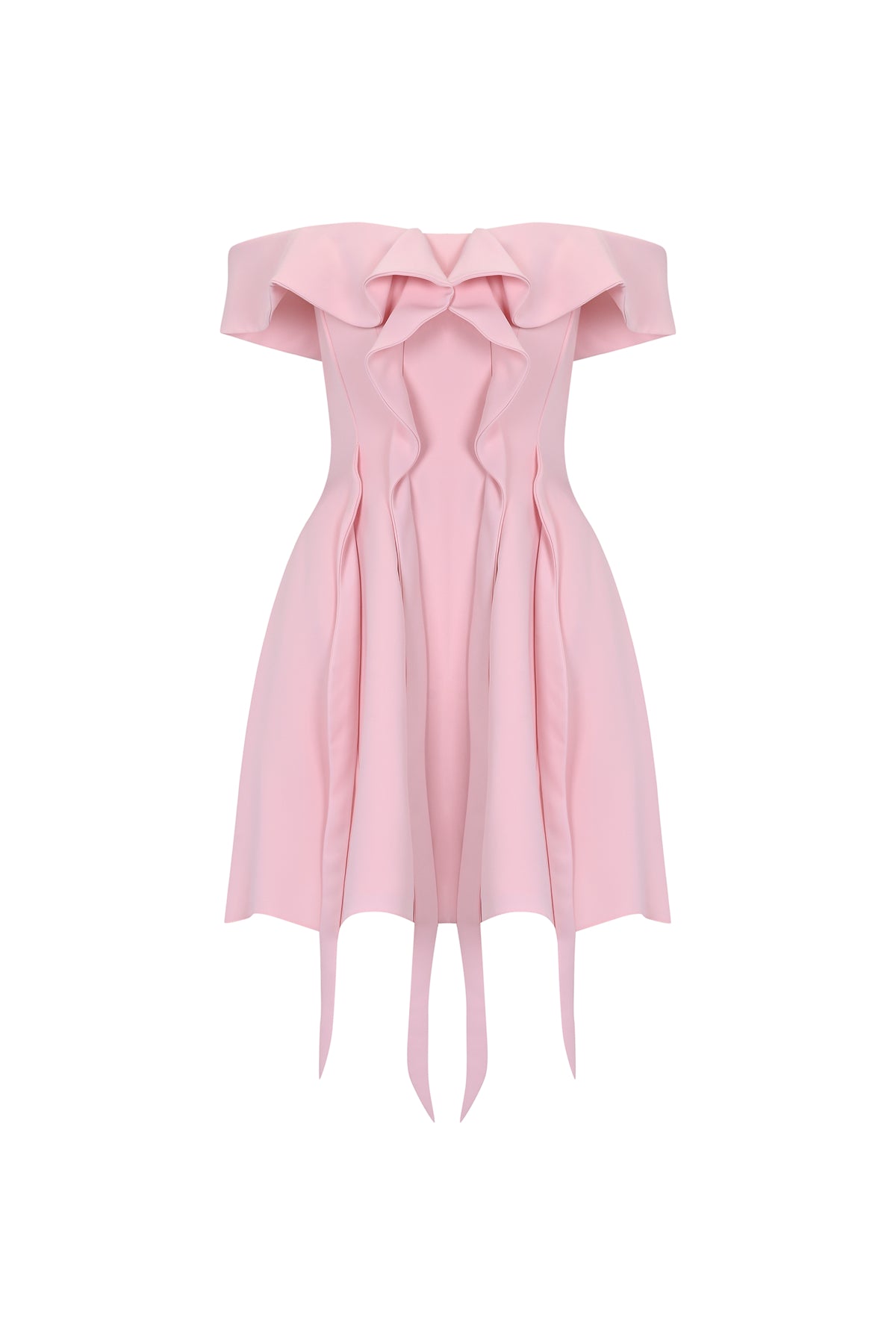 Off Shoulder Flounce Mini Evening Dress