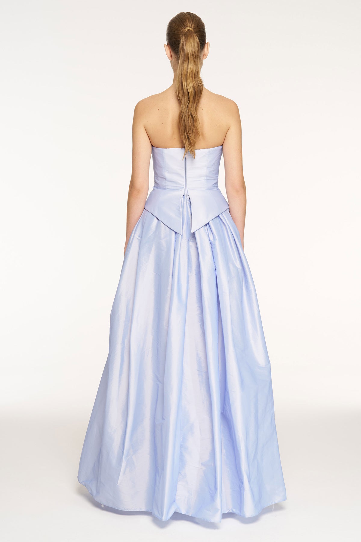 Strapless Draped Corset Detailed Evening Dress