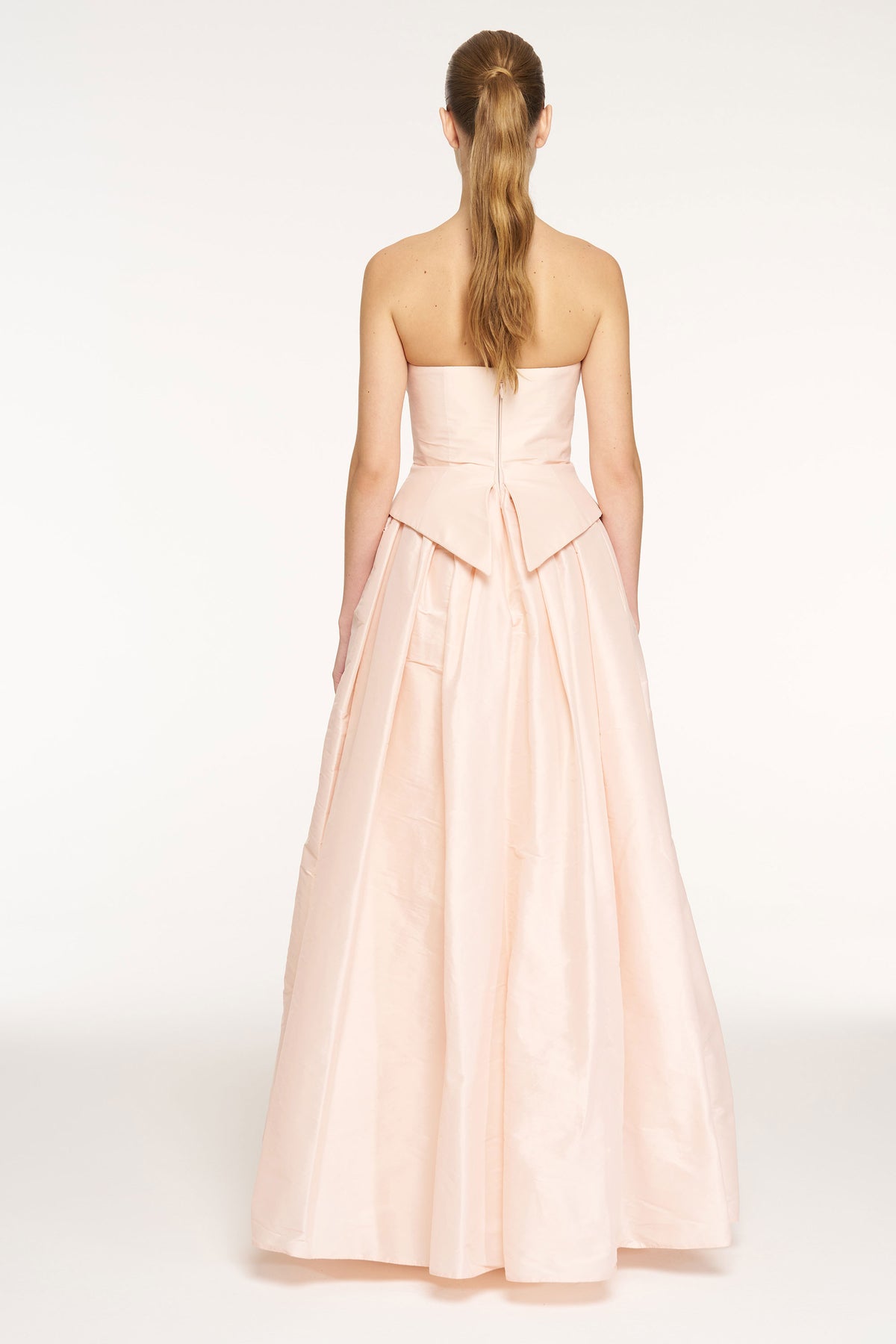 Strapless Draped Corset Detailed Evening Dress
