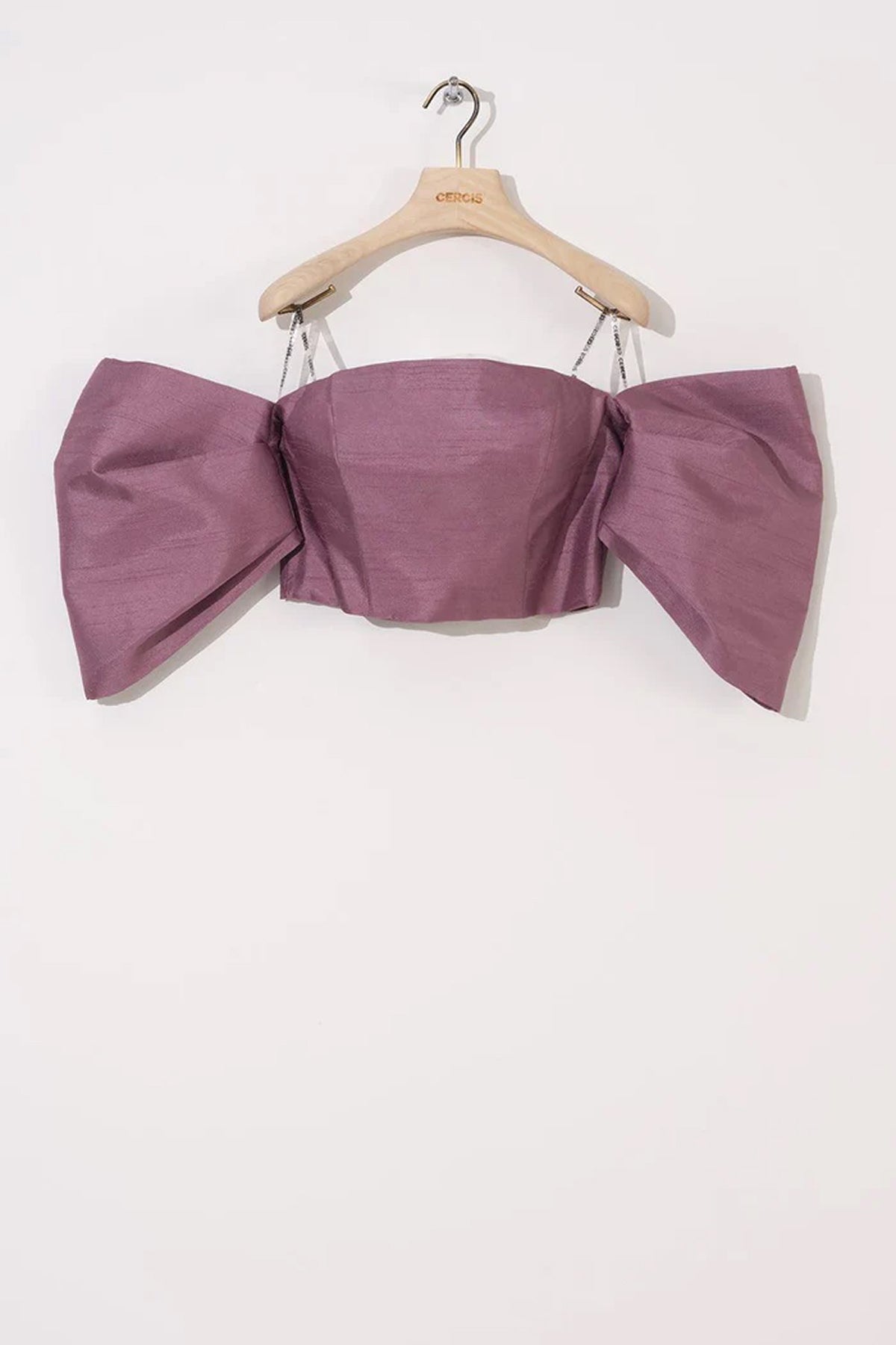 Straplez Düşük Balon Kollu Crop Top - Cercis