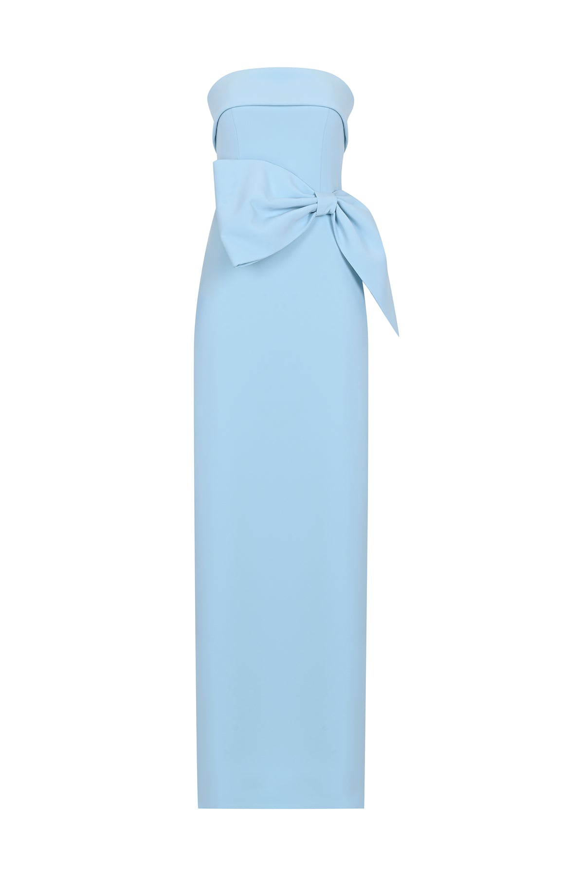 Strapless Bow Detailed Long Evening Dress