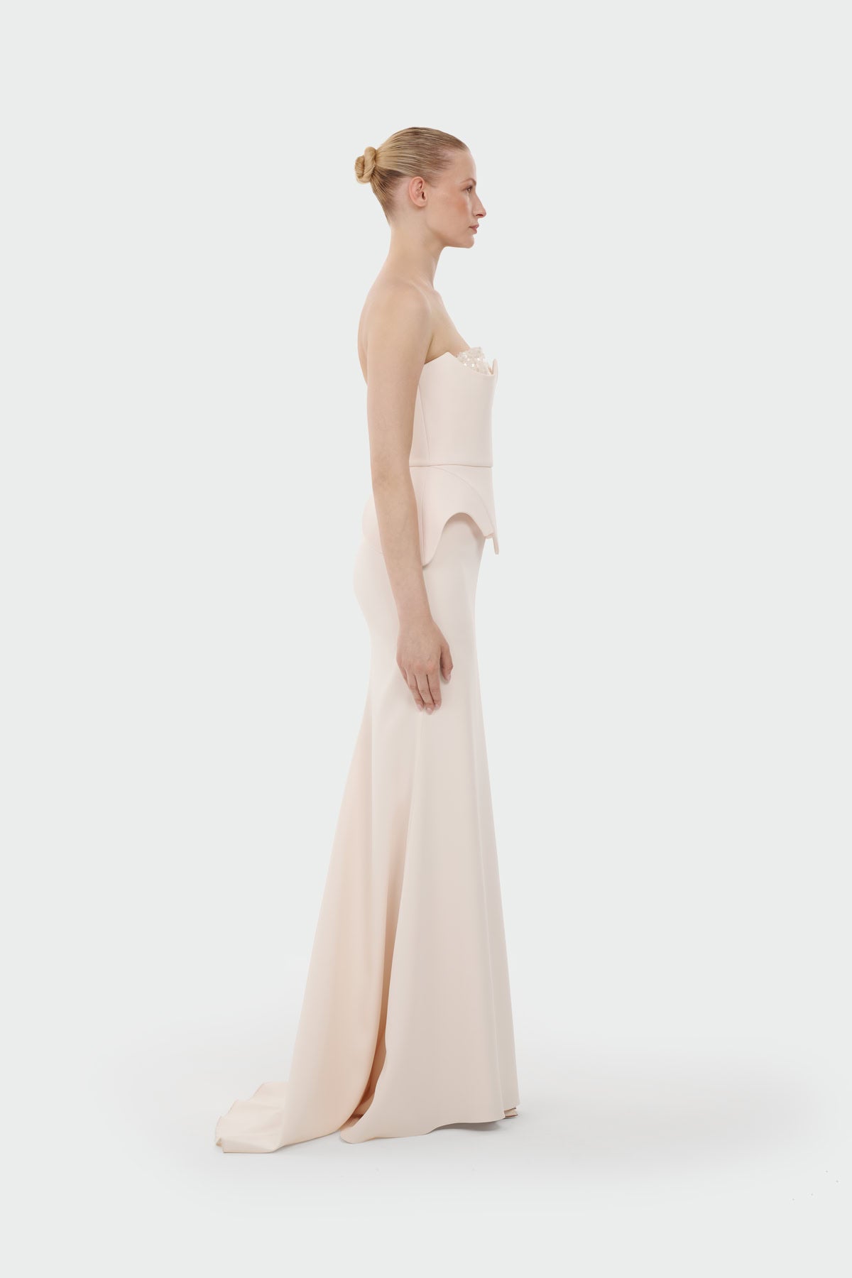 Strapless Sequin Detail Evening Gown