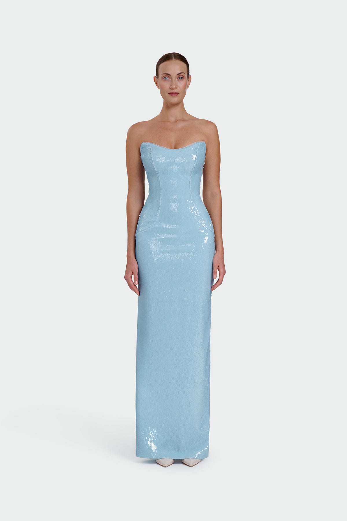 Strapless Sequin Evening Dress