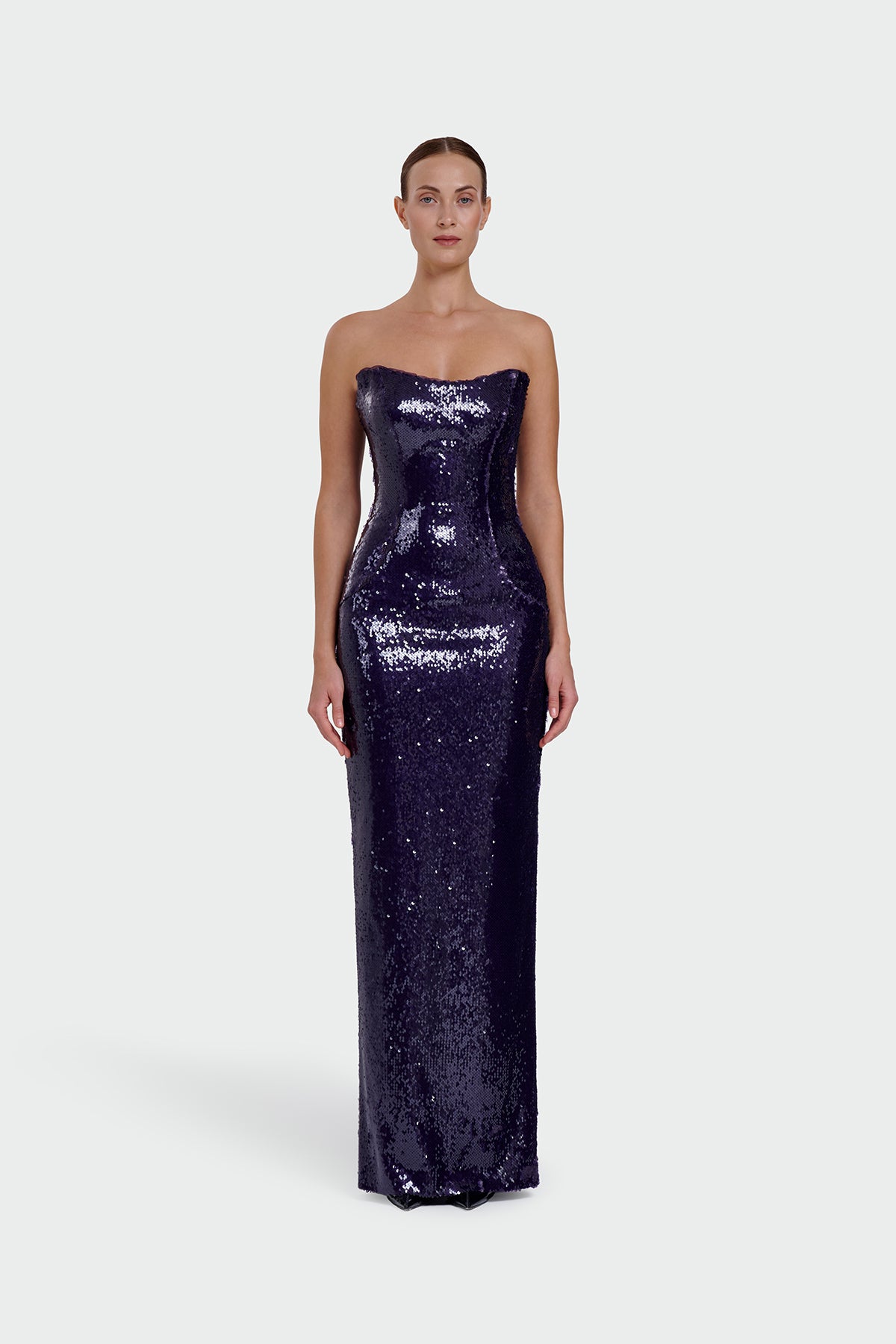Strapless Sequin Evening Dress