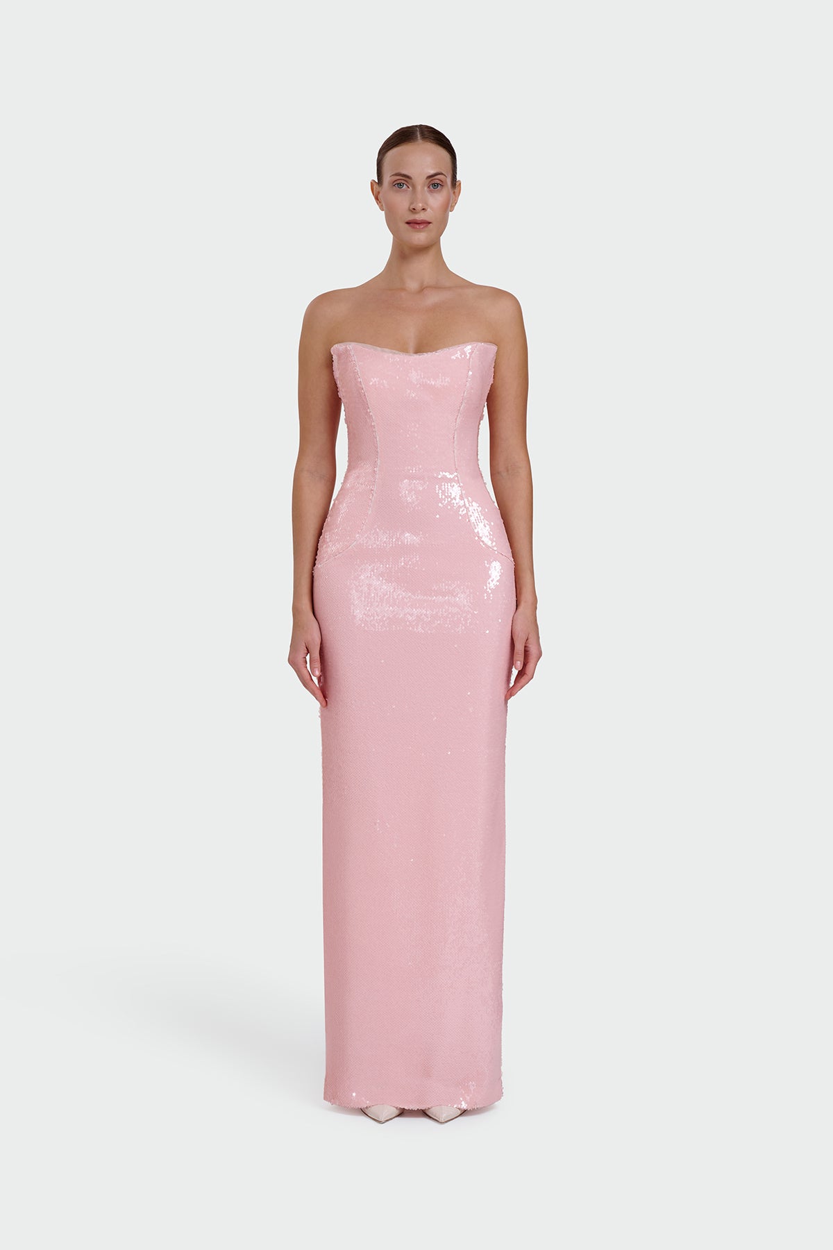 Strapless Sequin Evening Dress