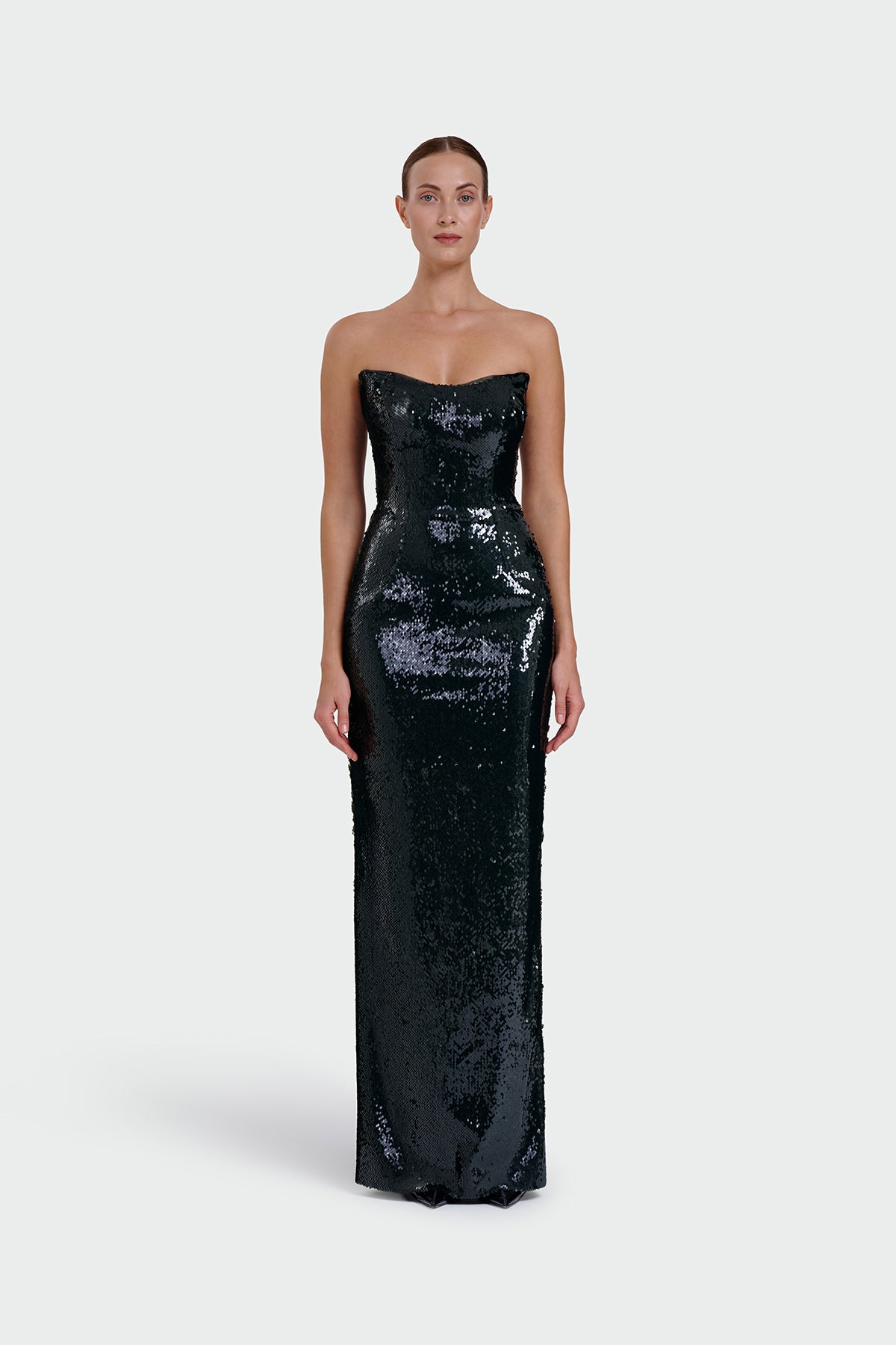 Strapless Sequin Evening Dress