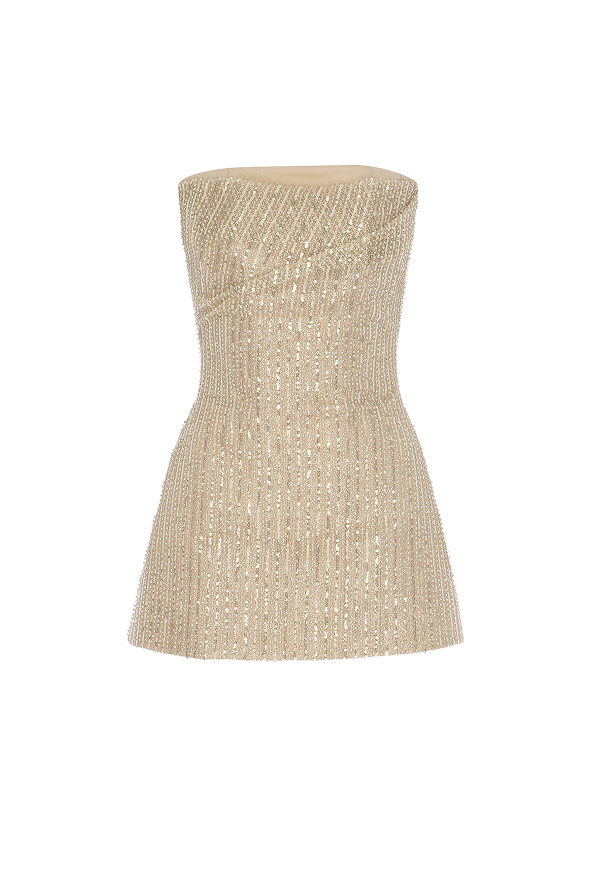 Straplez Taş Payet İşlemeli Takım Abiye Elbise - Cercis