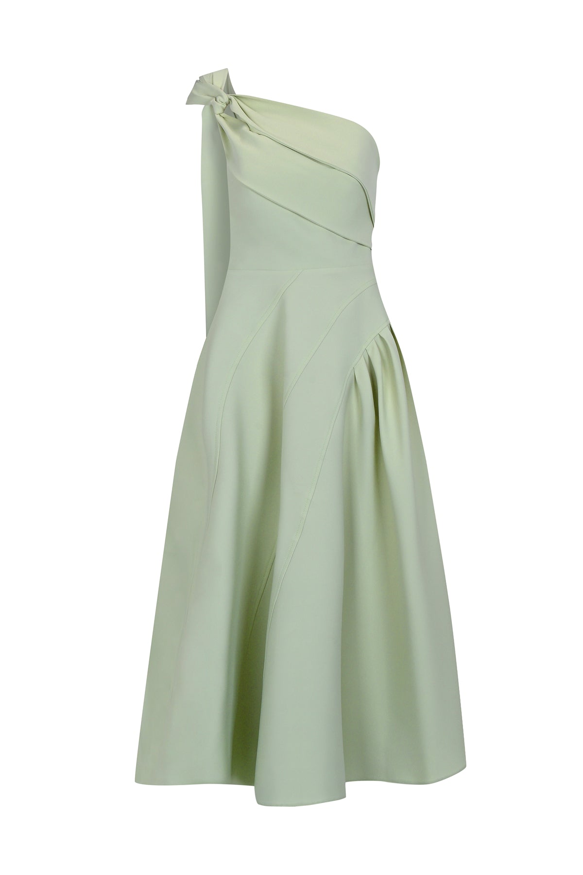 One Shoulder Knot Detailed Long Evening Dress