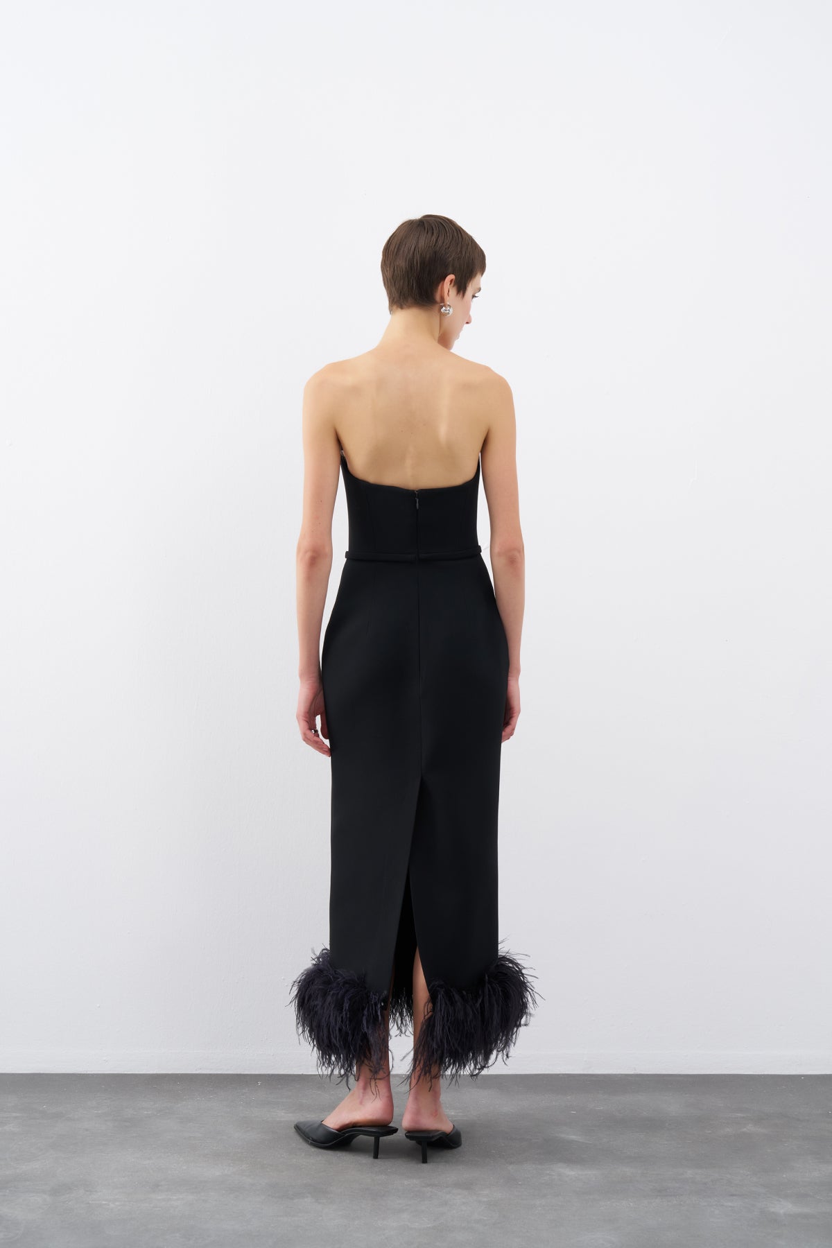 Black Strapless Otrish Long Evening Dress