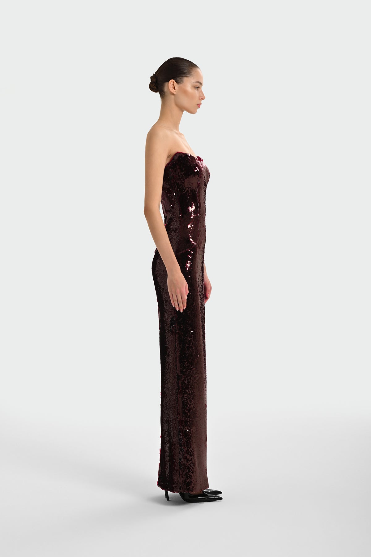 Strapless Sequin Evening Dress