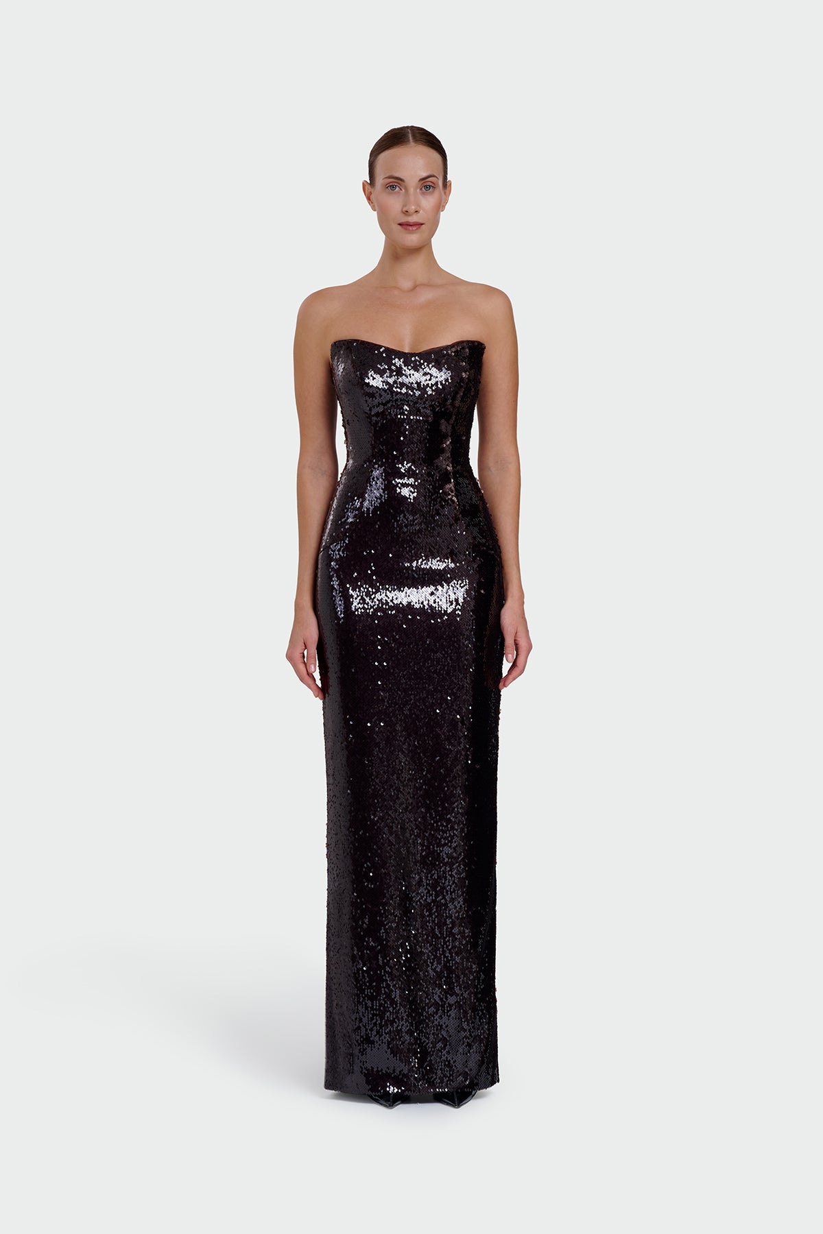 Strapless Sequin Evening Dress