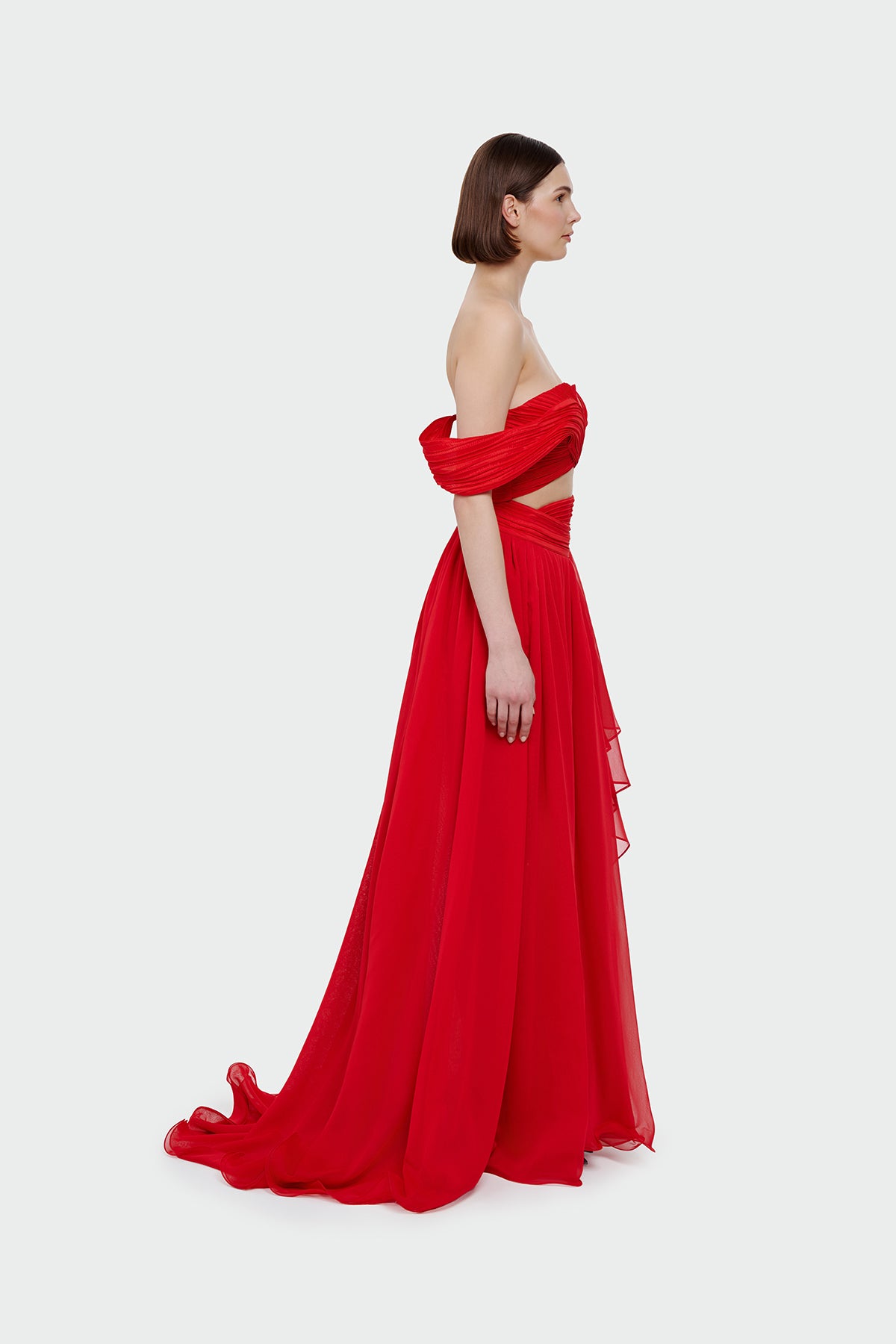 طقم تنورة قصيرة بتفاصيل شق منسدلة