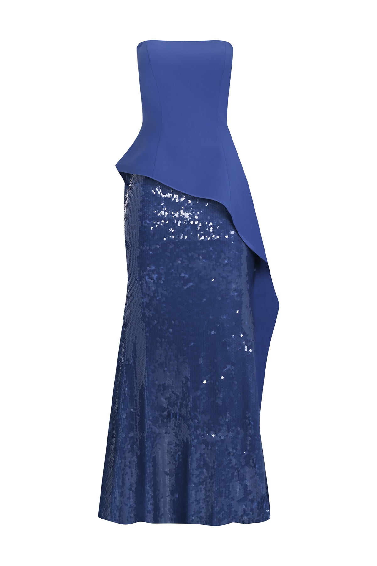 Pul Payet İşlemeli Straplez Krep Abiye Takım