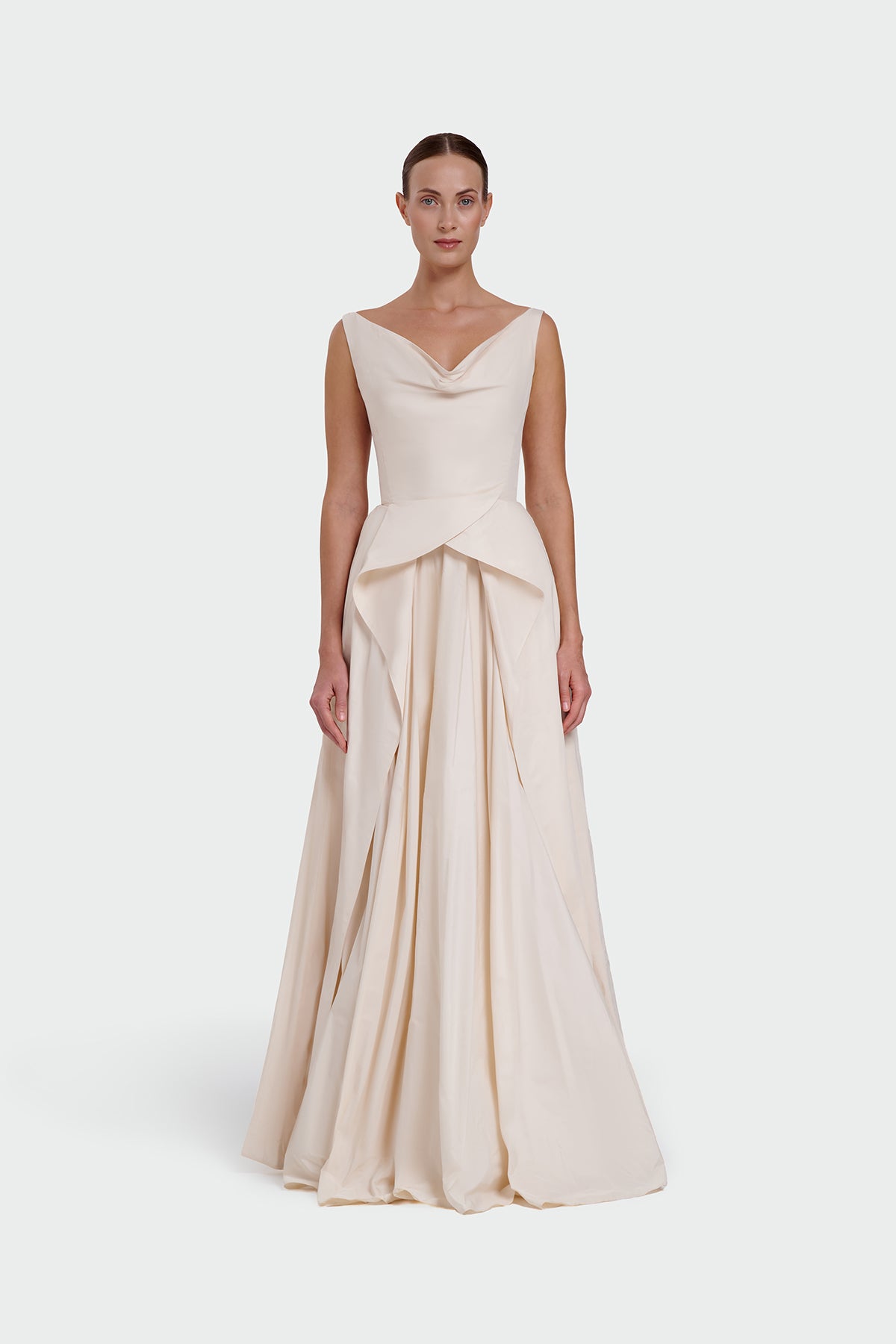 Asymmetric Waist Detail Evening Dress