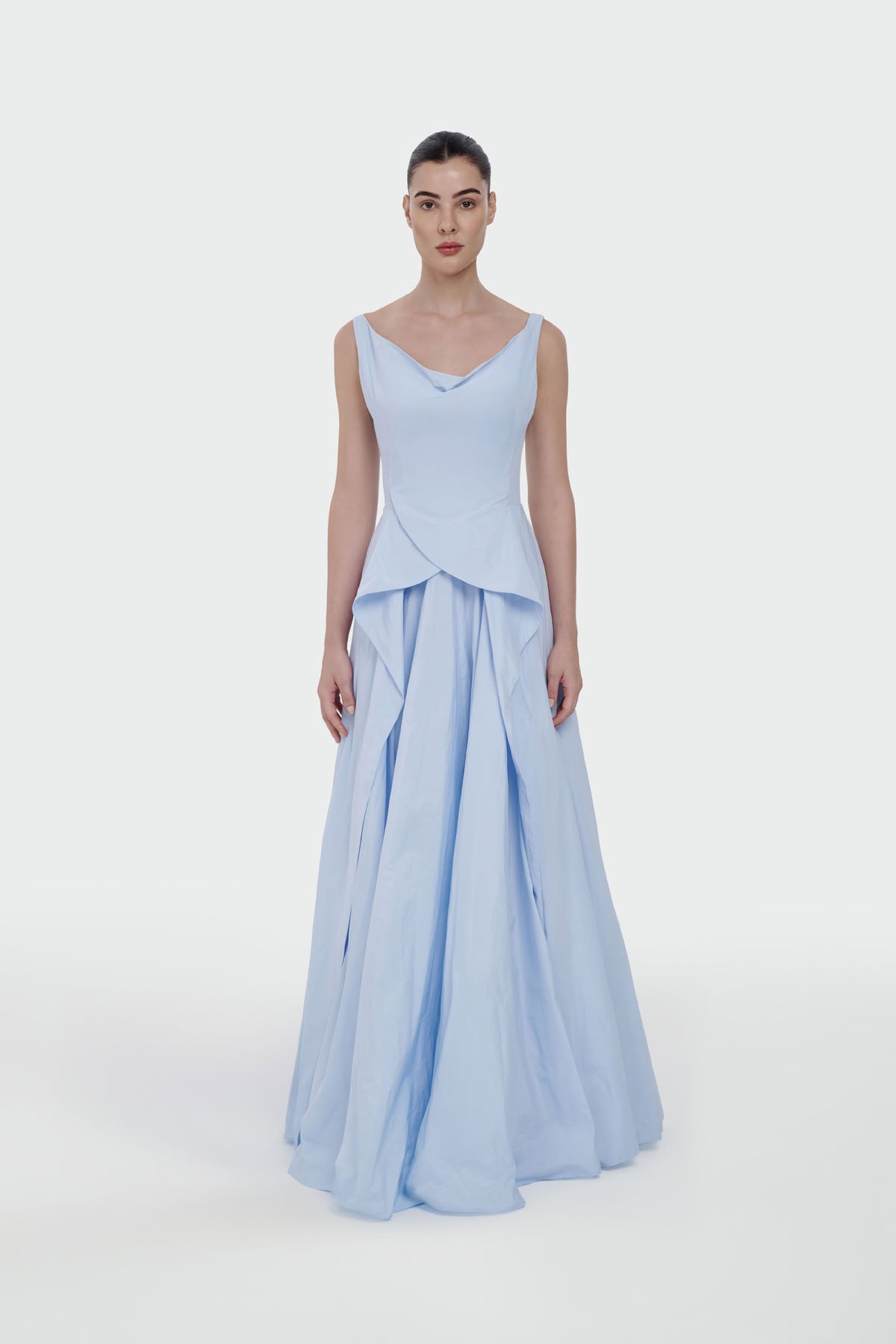 Asymmetric Waist Detail Evening Dress