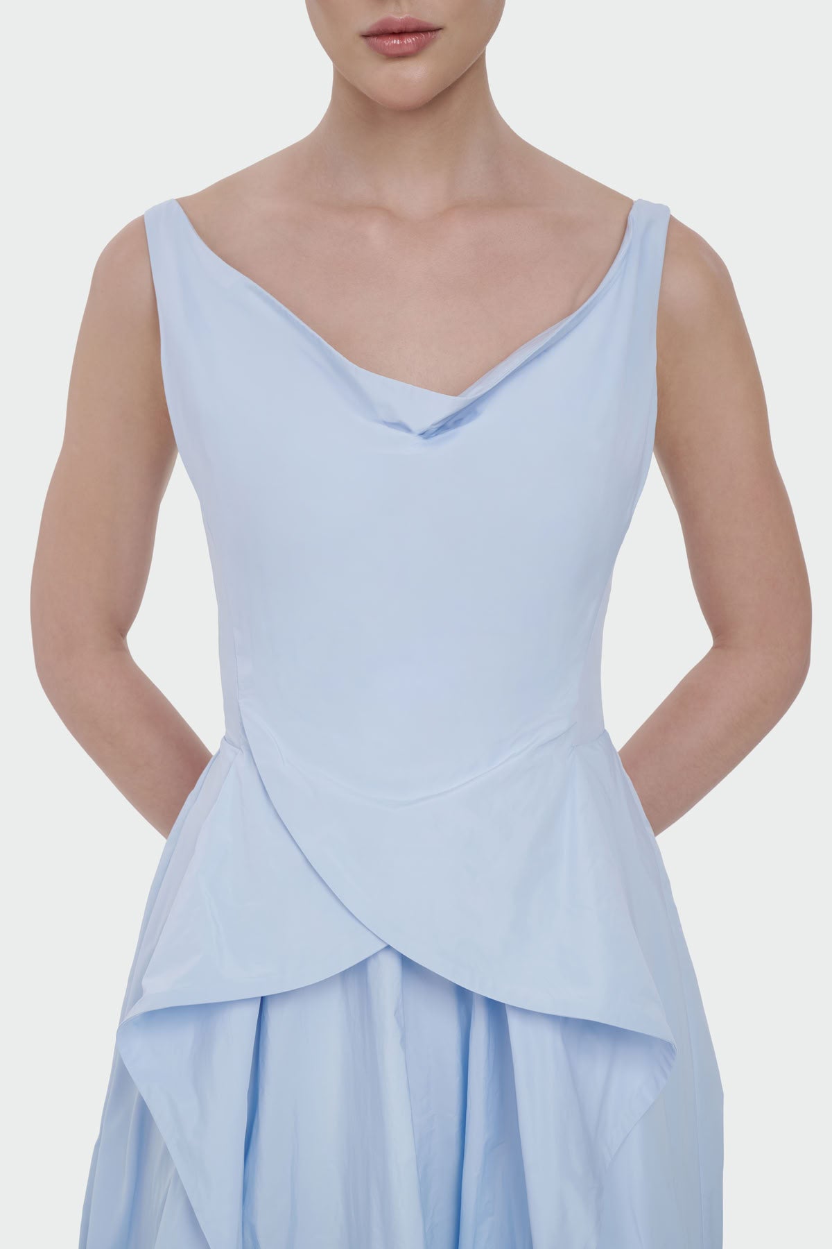 Asymmetric Waist Detail Evening Dress