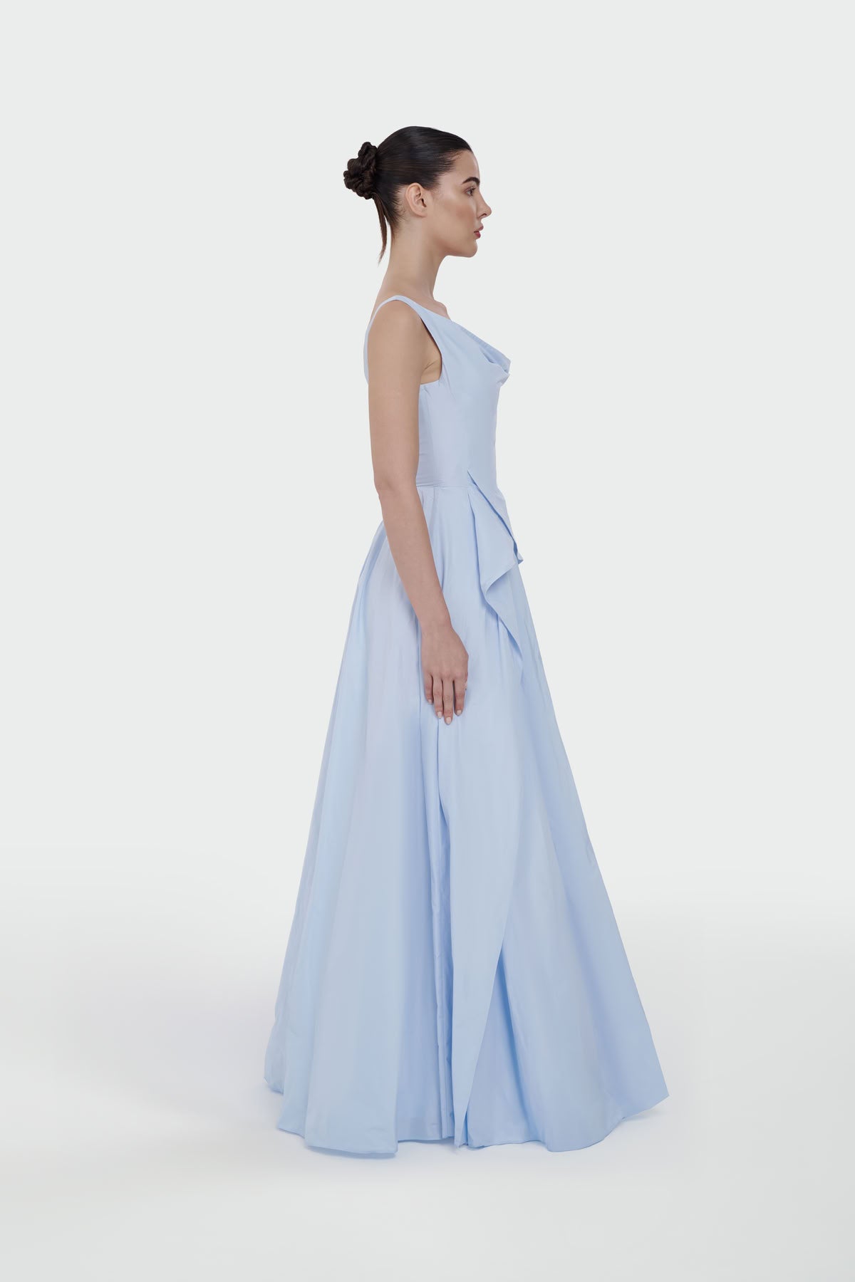 Asymmetric Waist Detail Evening Dress