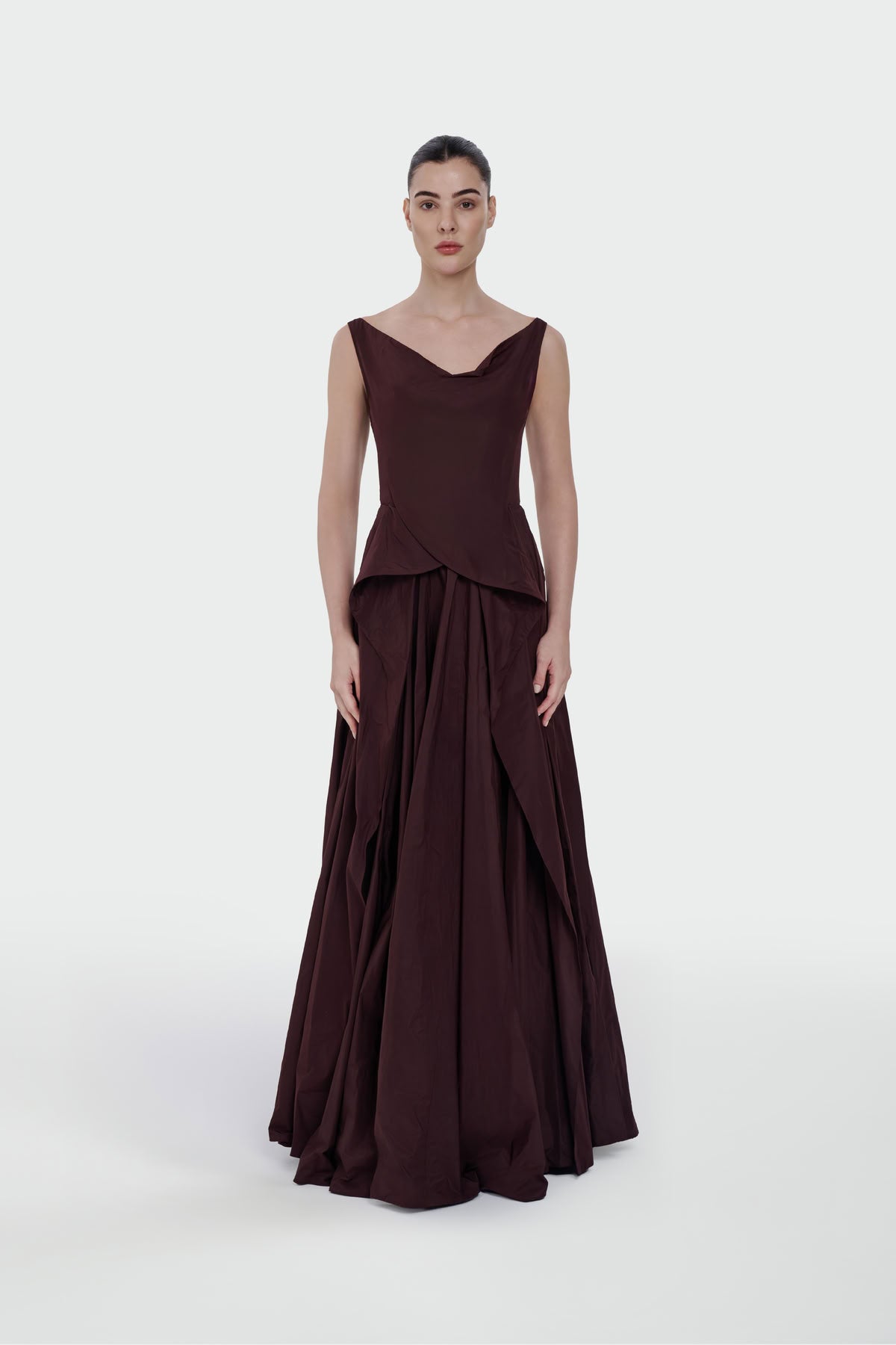 Asymmetric Waist Detail Evening Dress
